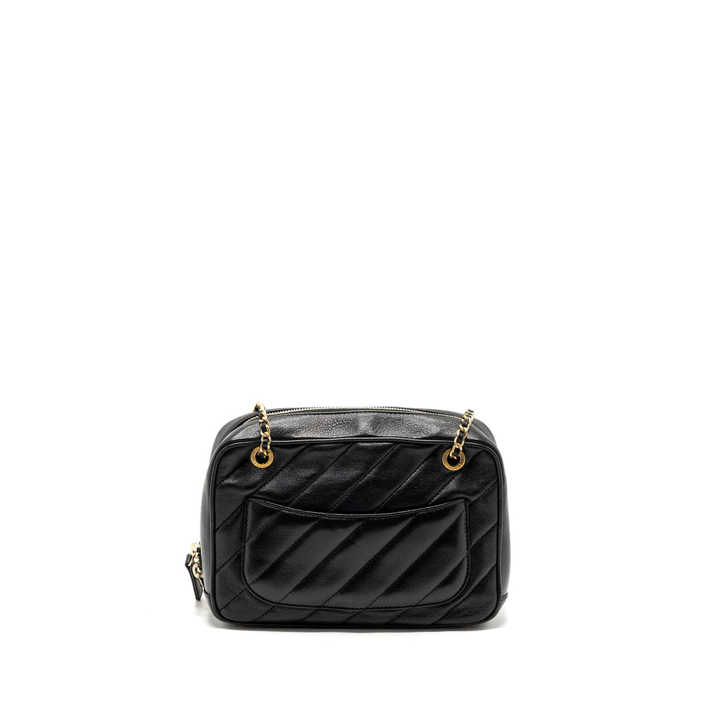 Chanel zipper camera chain bag lambskin black