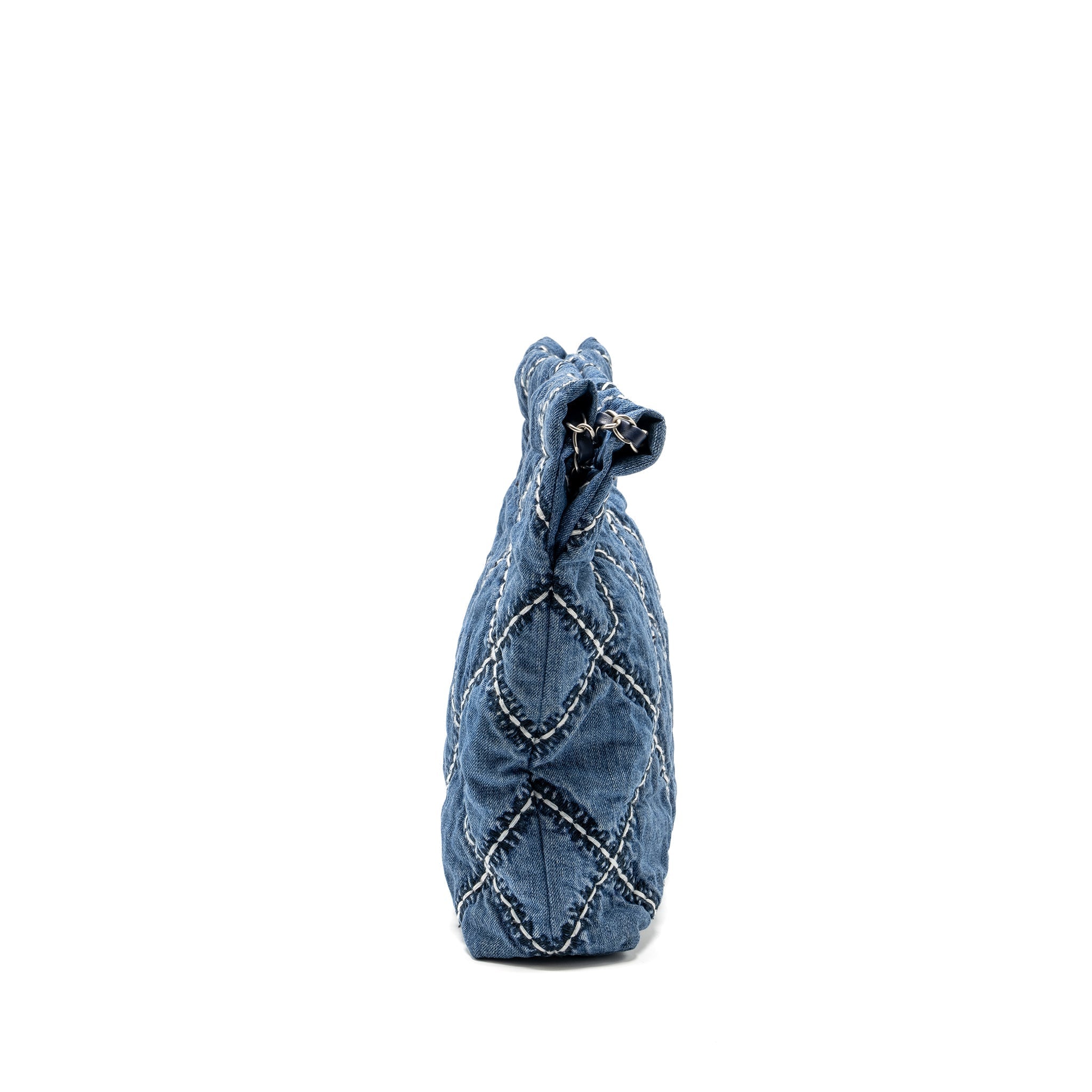 Chanel Small 22 Bag Denim Blue/White  (Microchip)