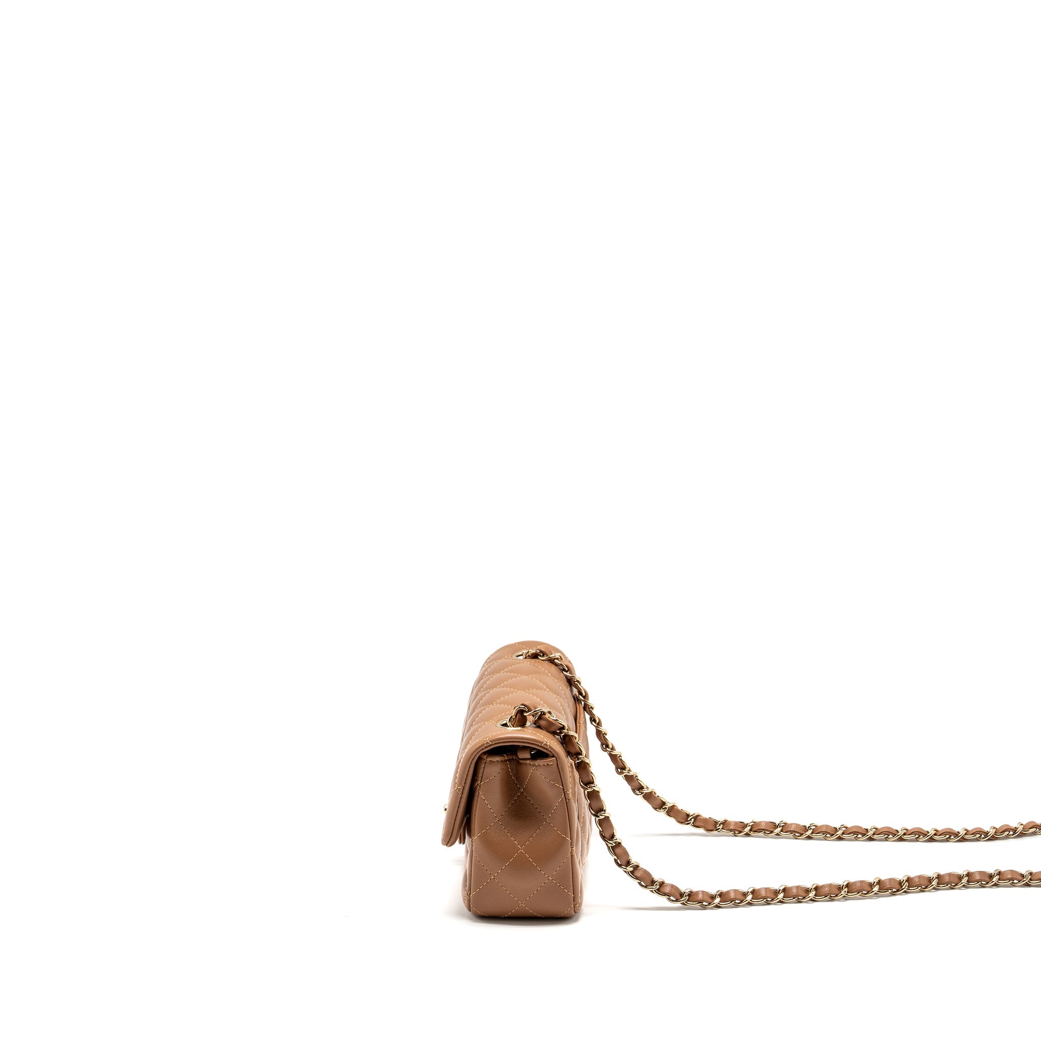 Chanel 22s Mini Rectangular Flap Bag Lambskin Caramel L (microchip)