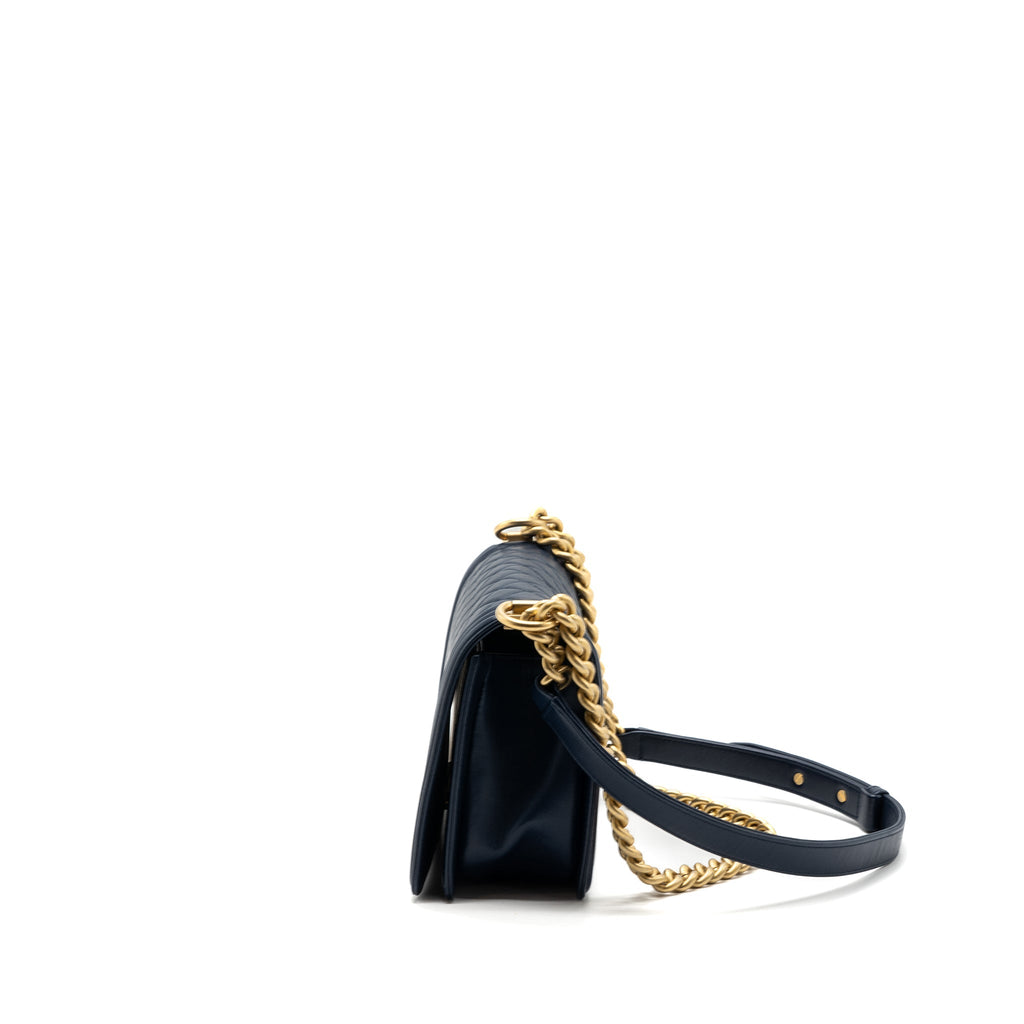 Chanel Medium Boy Bag Lambskin Dark Blue