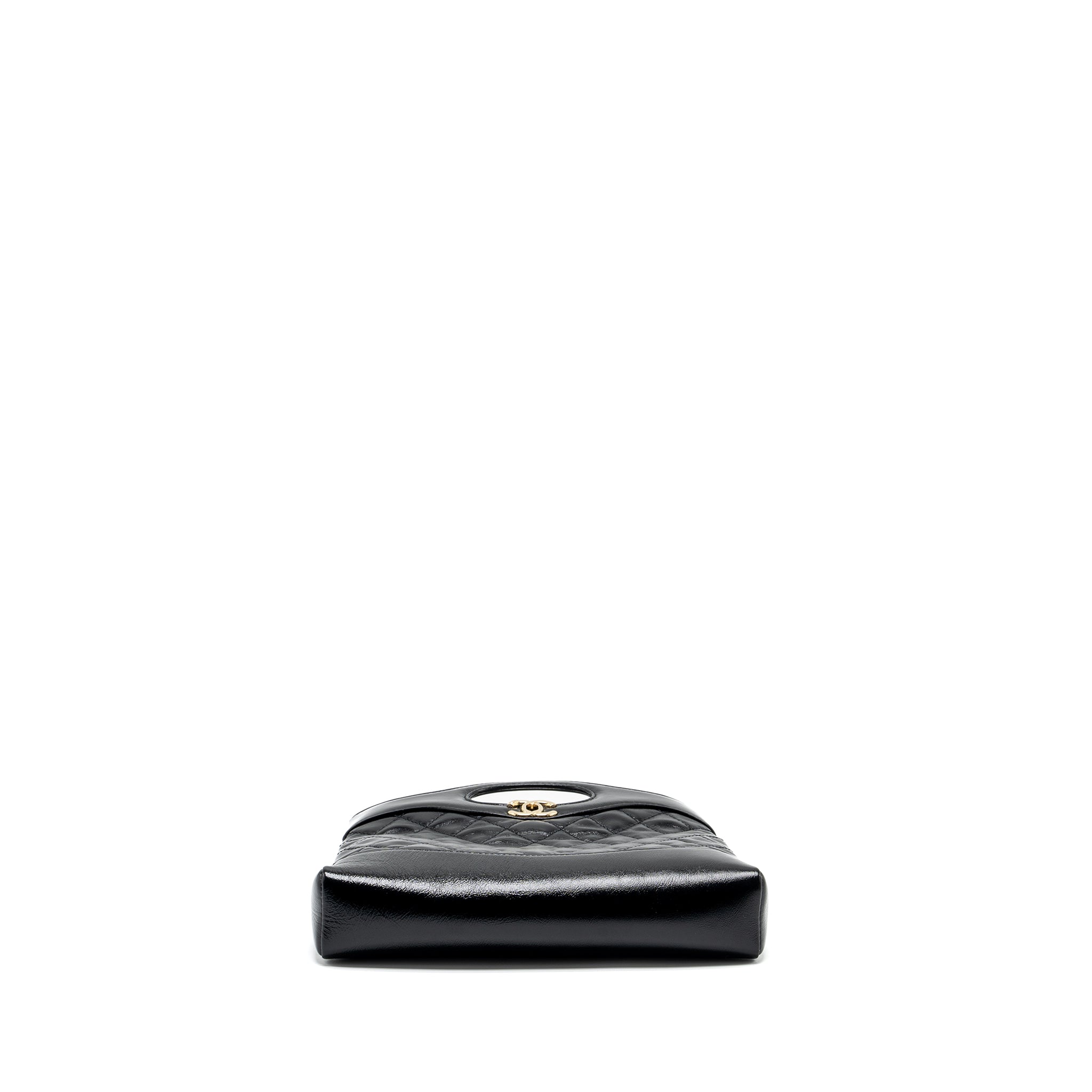 Chanel mini 31 bag shiny calfskin black L (microchip)