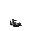 Chanel Size 36 24K Crystal CC Logo Sandals Velvet Black L
