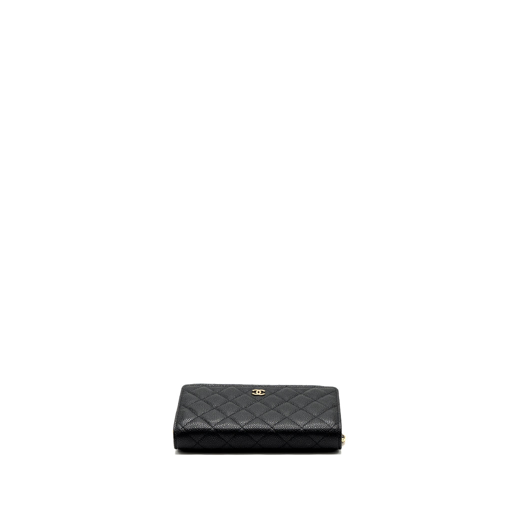 Chanel classic wallet on chain caviar black