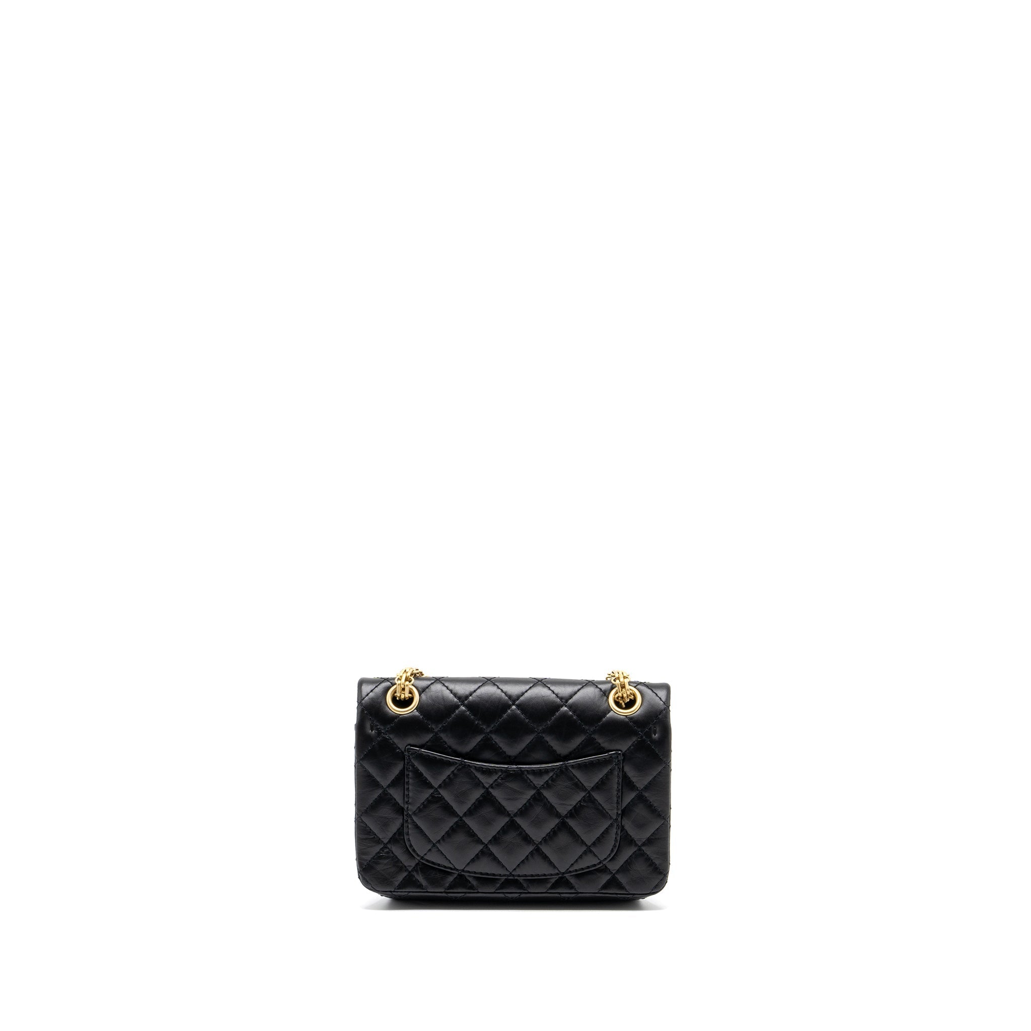 Chanel Mini 2.55 Reissue Flap Bag Aged Calfskin Black  (Microchip)