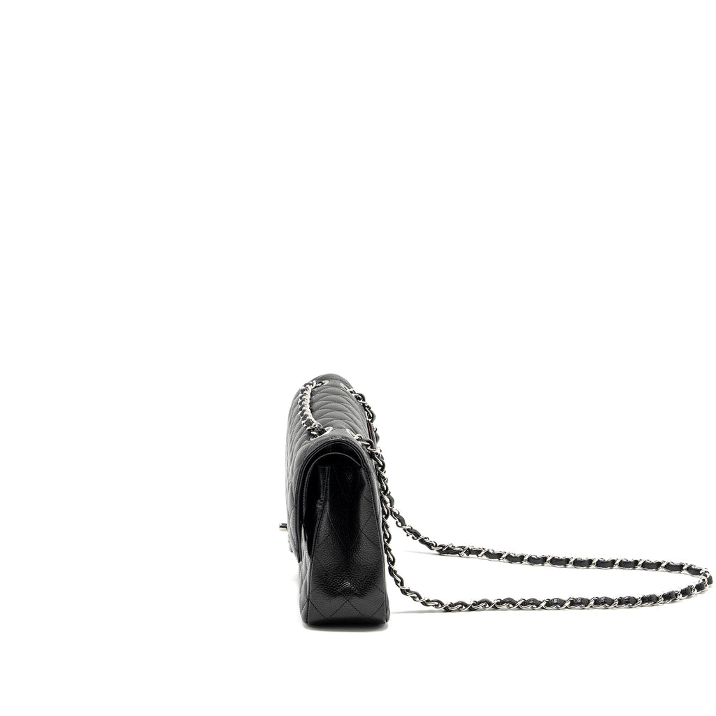 Chanel Medium Classic Double Flap Bag Caviar Black  (microchip)