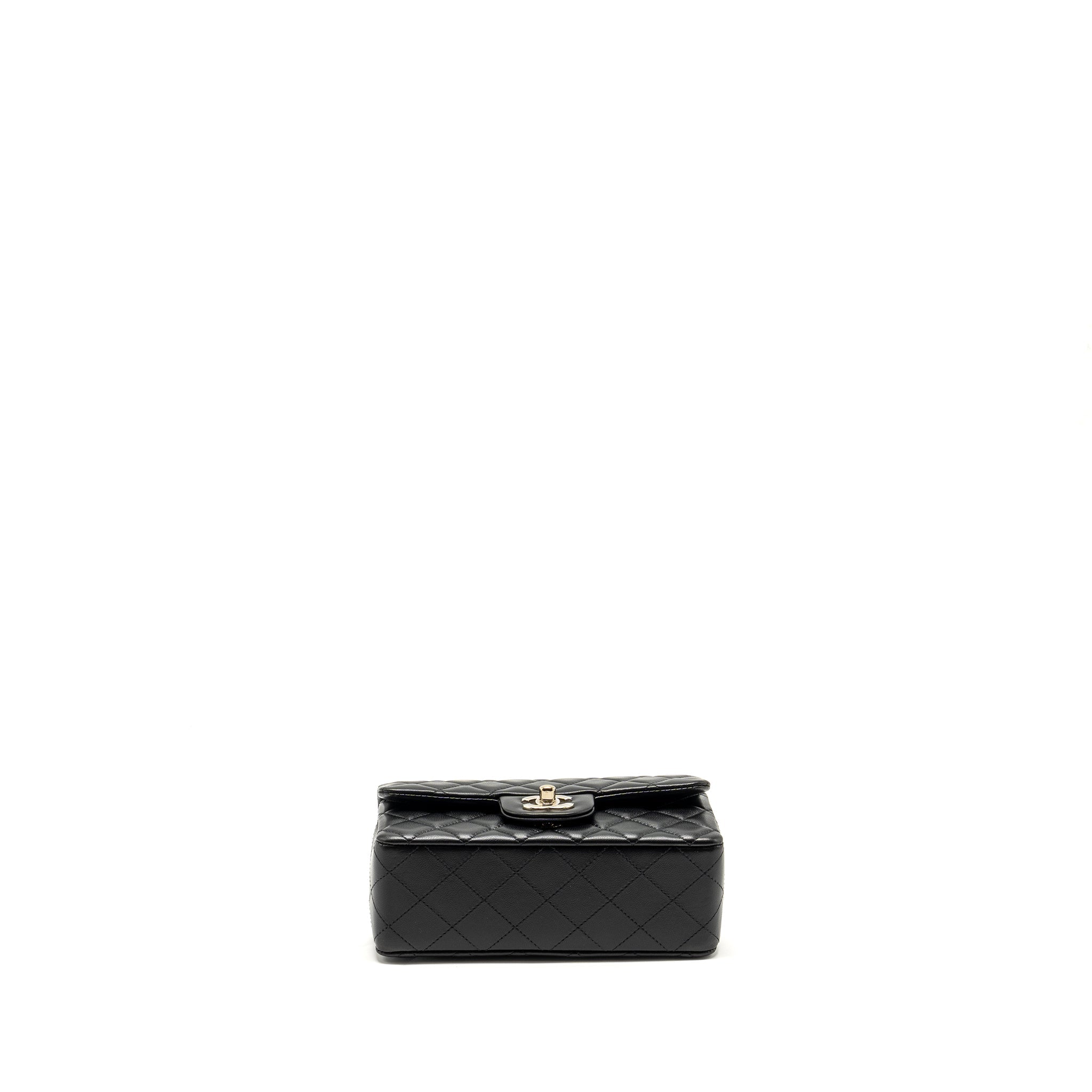 Chanel Mini Rectangular Flap Bag Lambskin Black L (microchip)