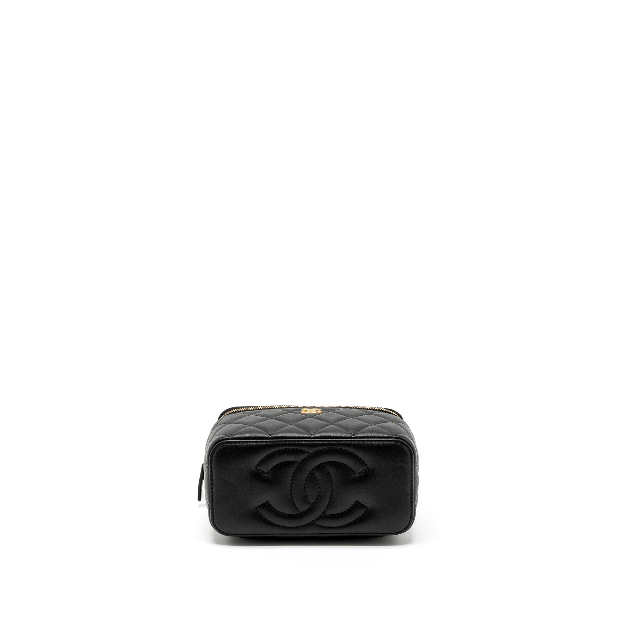 Chanel Pearl Crush Long Vanity with Chain Lambskin Black  (Microchip)