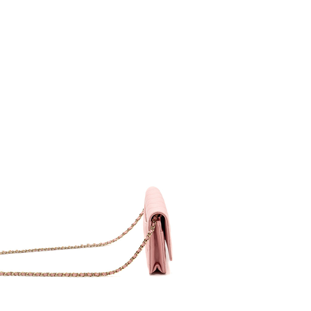 Chanel Classic Wallet on Chain Caviar Pink L (Microchip)