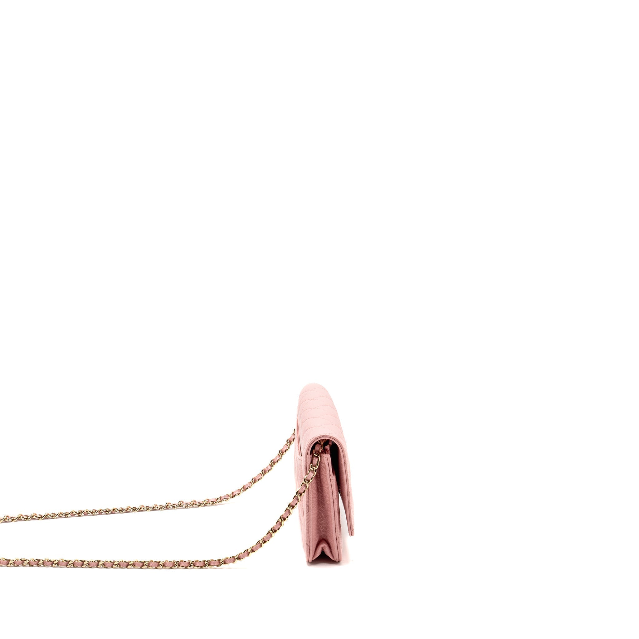 Chanel Classic Wallet on Chain Caviar Pink L (Microchip)