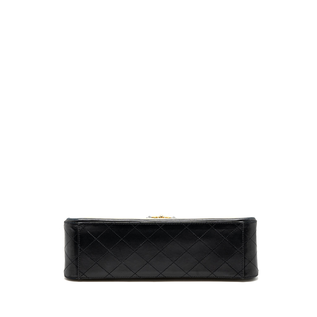 Chanel Quilted small shopping tote bag lambskin beige / black