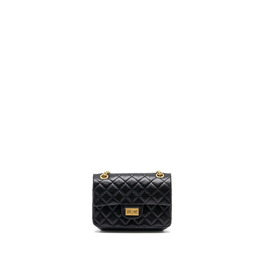 Chanel Mini 2.55 Reissue Flap Bag Aged Calfskin Black  (Microchip)