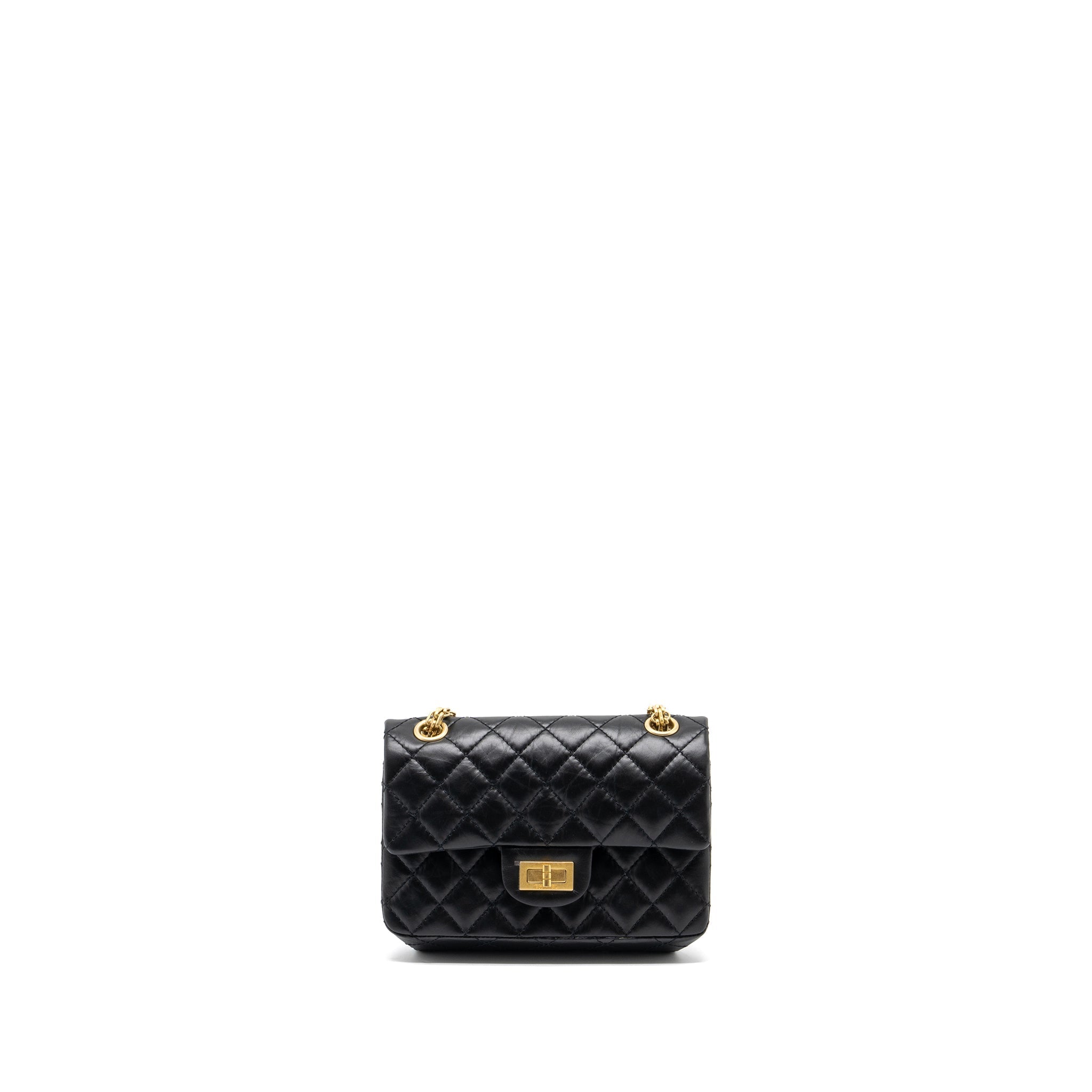 Chanel Mini 2.55 Reissue Flap Bag Aged Calfskin Black  (Microchip)