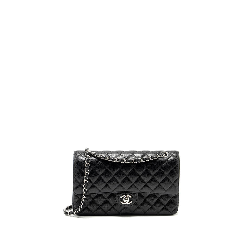 Chanel Medium Classic Double Flap Bag Caviar Black  (microchip)