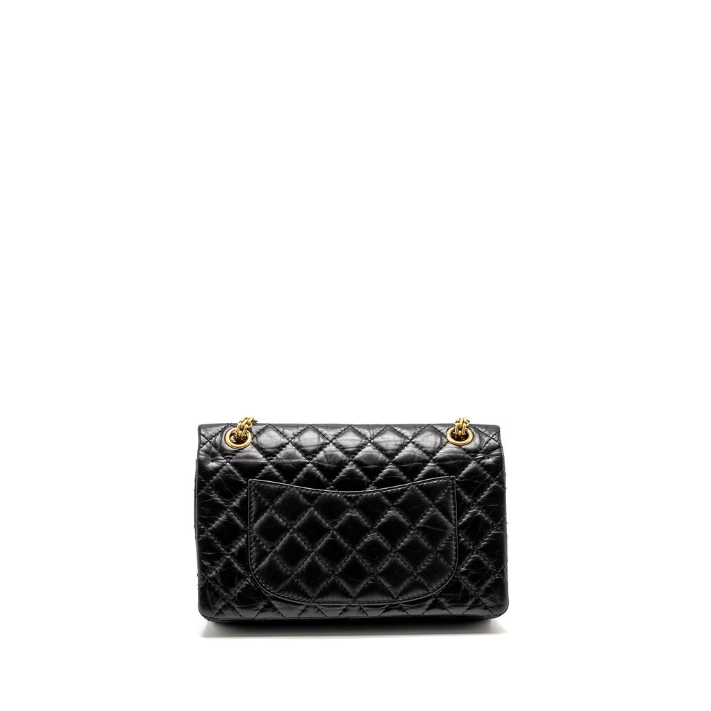 Chanel small 2.55 225 reissue flap bag aged calfskin black