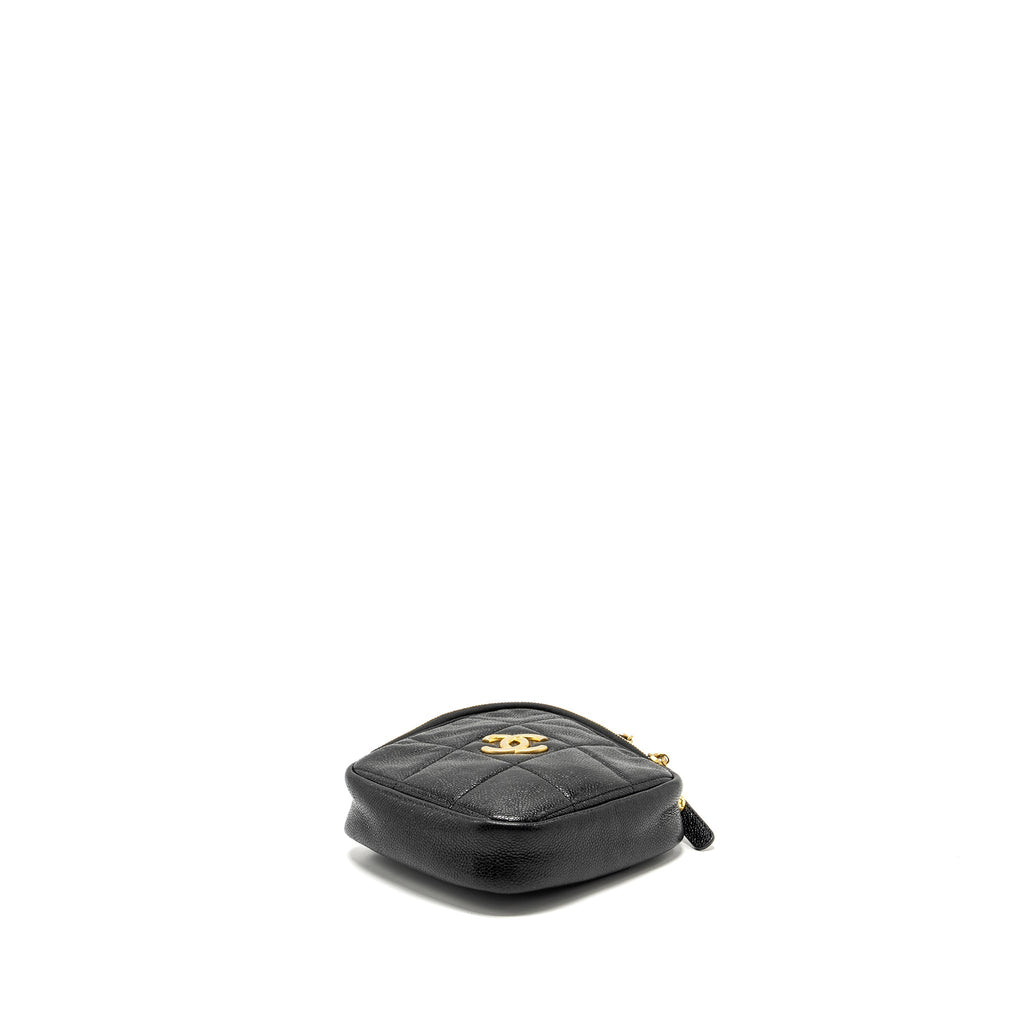 Chanel Quilted shape chain bag caviar black
