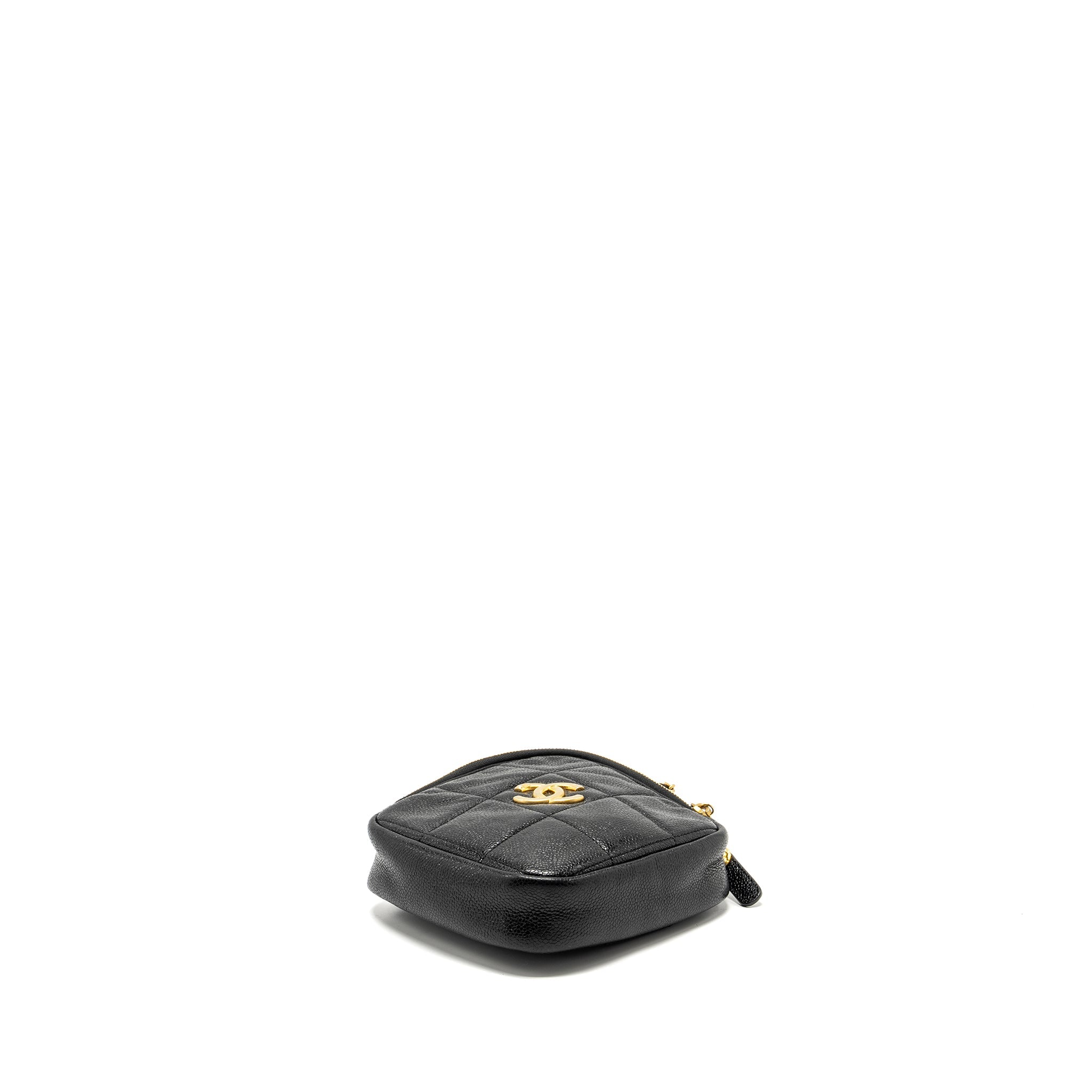 Chanel Quilted shape chain bag caviar black