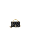 Chanel 24s Top Handle Mini Flap Bag Lambskin Black  (microchip)