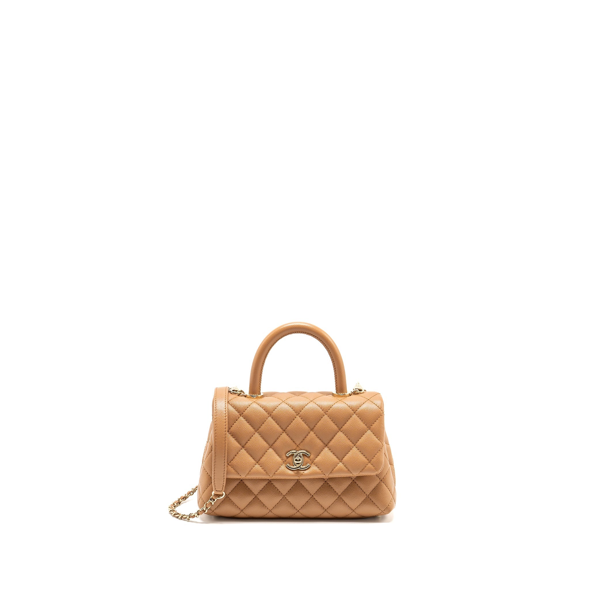 Chanel 21P Small Coco Handle Caviar Caramel L