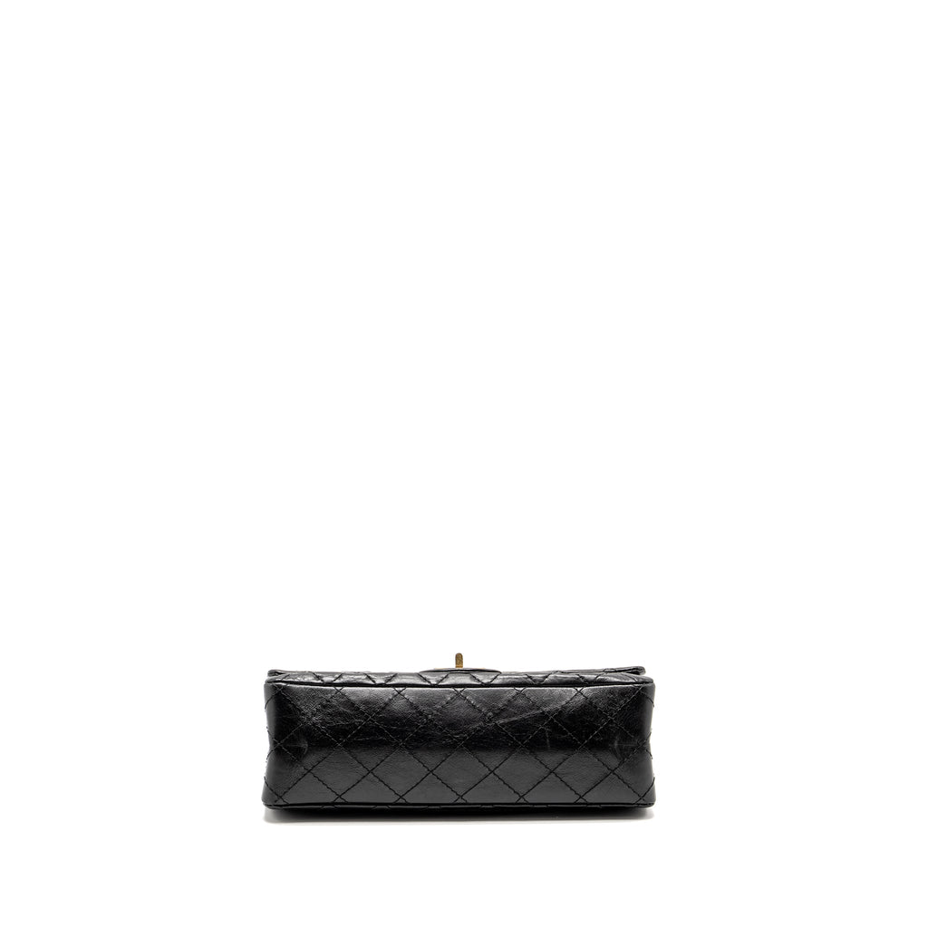 Chanel small 2.55 225 reissue flap bag aged calfskin black