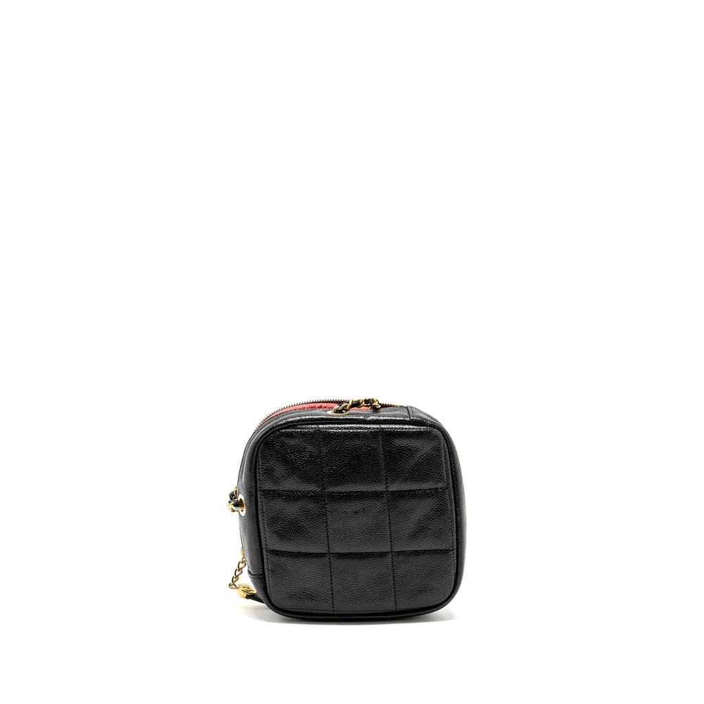 Chanel Quilted shape chain bag caviar black