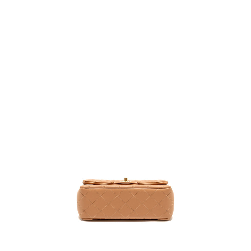 Chanel Mini Rectangular Flap Bag Lambskin Beige L (Microchip)