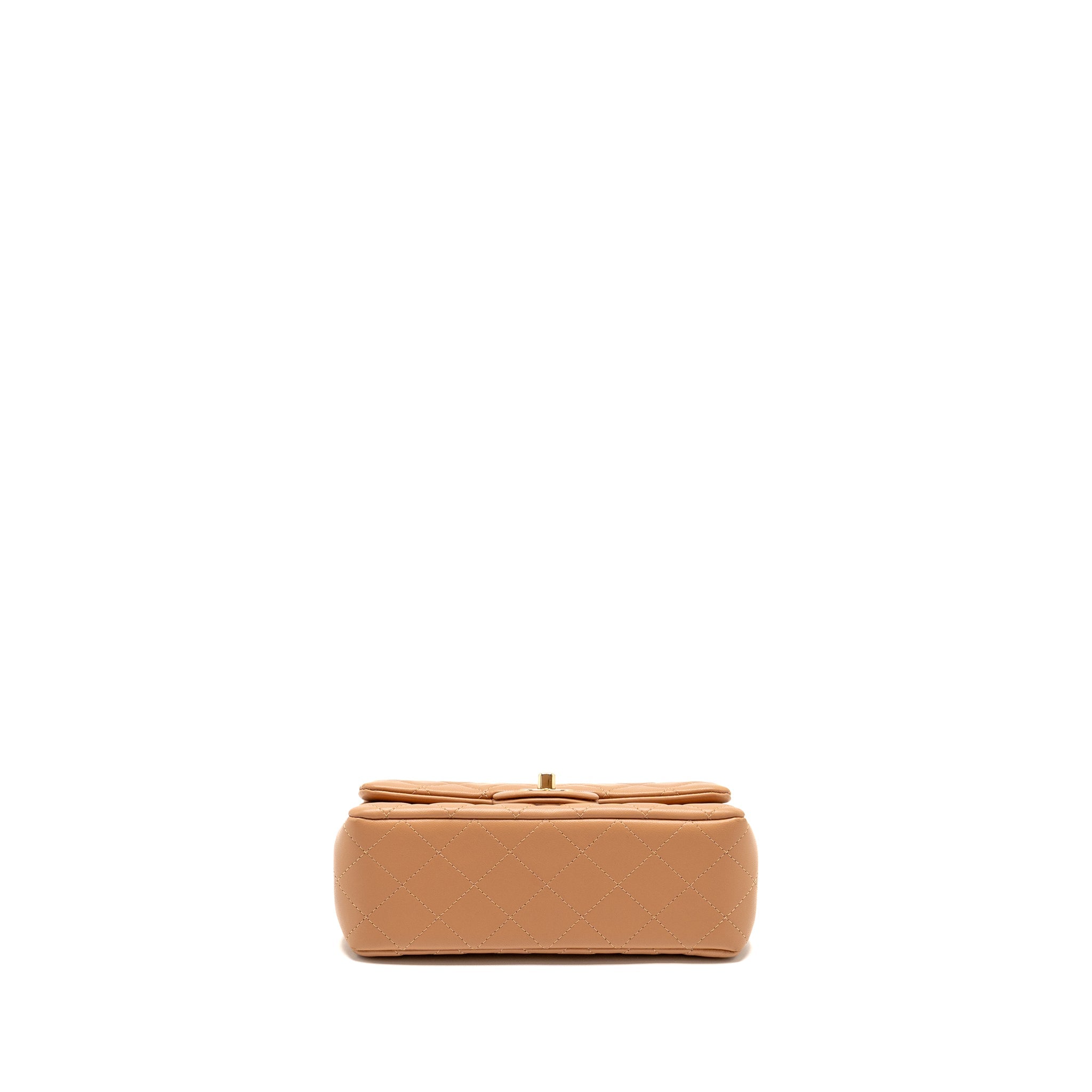 Chanel Mini Rectangular Flap Bag Lambskin Beige L (Microchip)