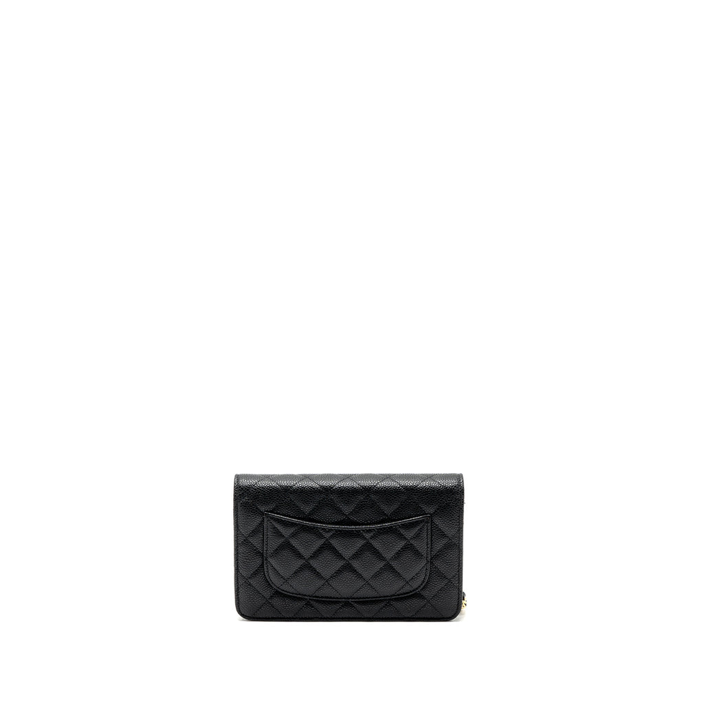 Chanel classic wallet on chain caviar black