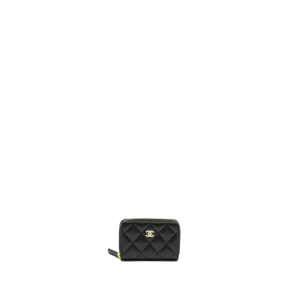 Chanel Zip Card Holder Caviar Black  (Microchip)