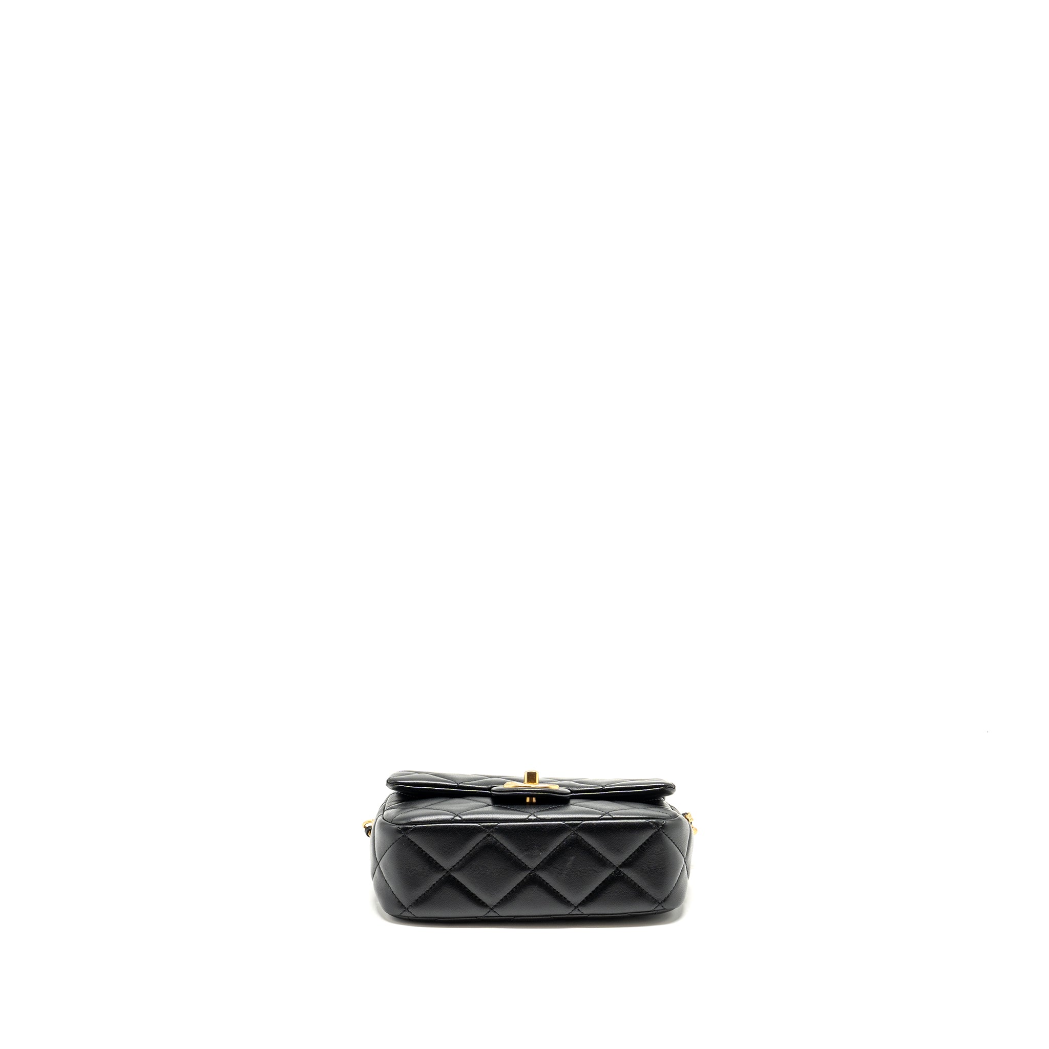 Chanel My Perfect Mini Flap Bag with Pearl Chain Lambskin Black  (Microchip)