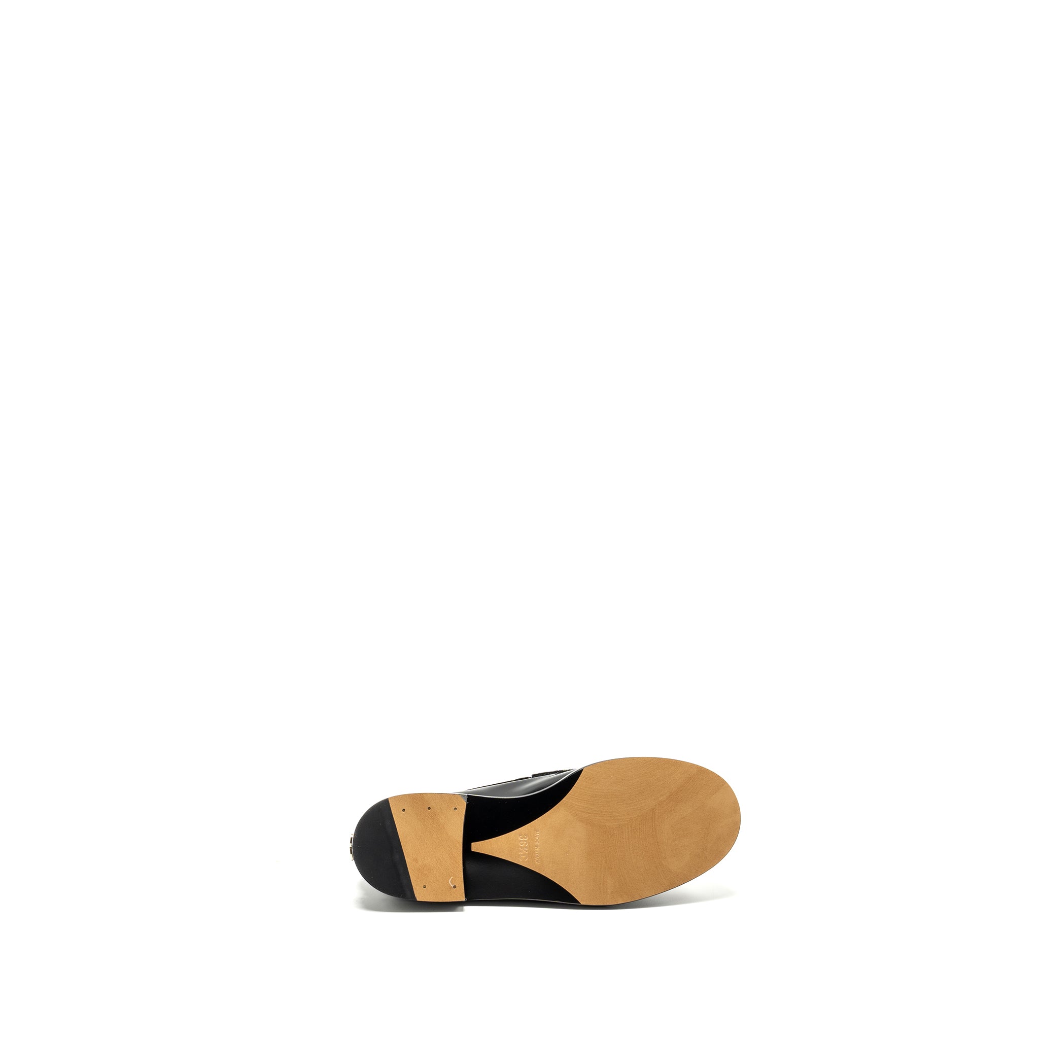 Chanel size 36.5 Letter Loafers leather Black L