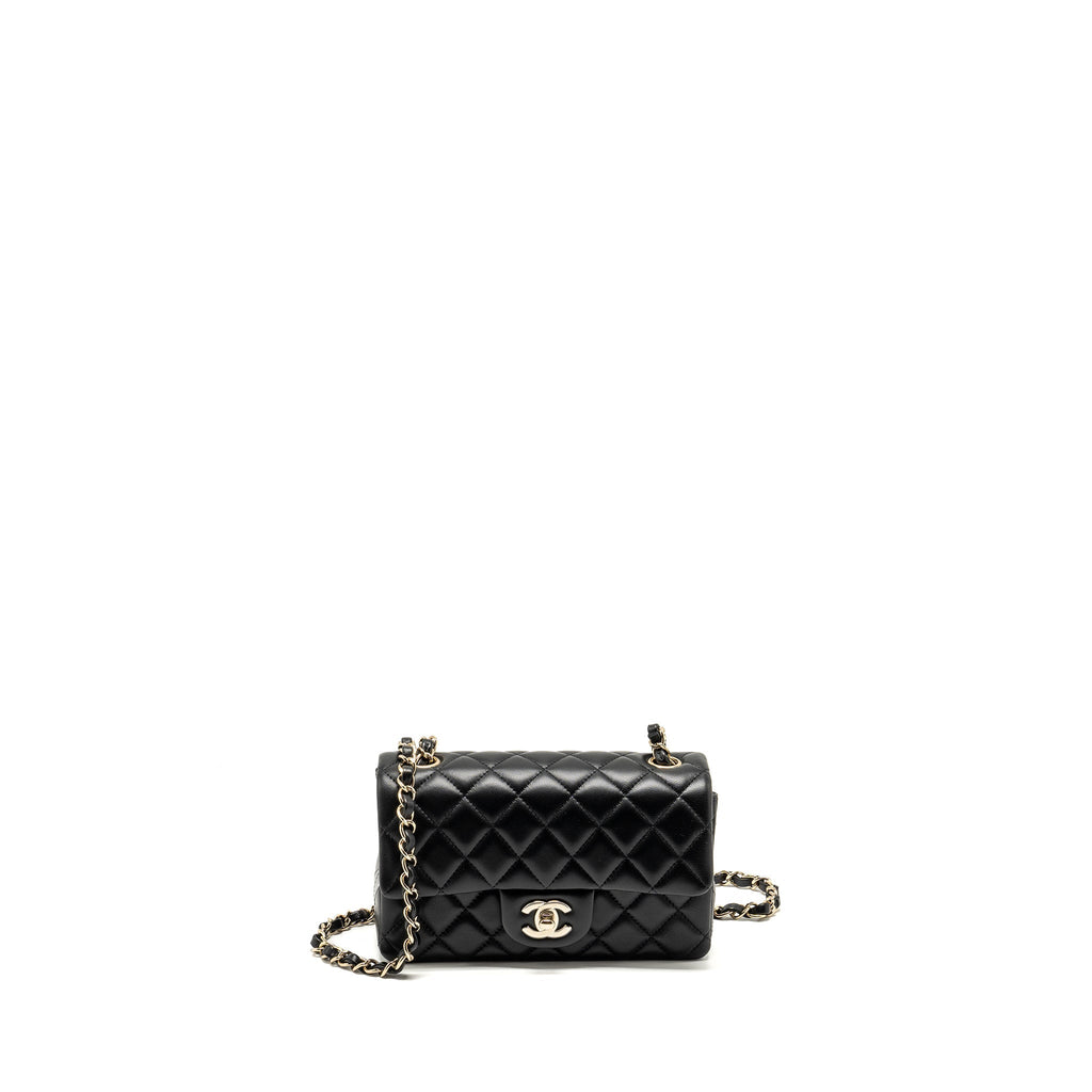 Chanel Mini Rectangular Flap Bag Lambskin Black L (microchip)