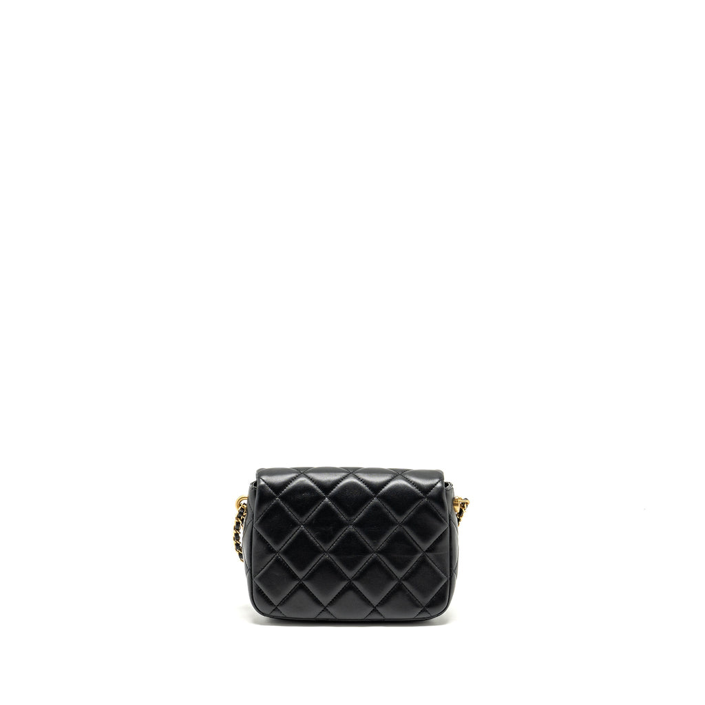 Chanel My Perfect Mini Flap Bag with Pearl Chain Lambskin Black  (Microchip)