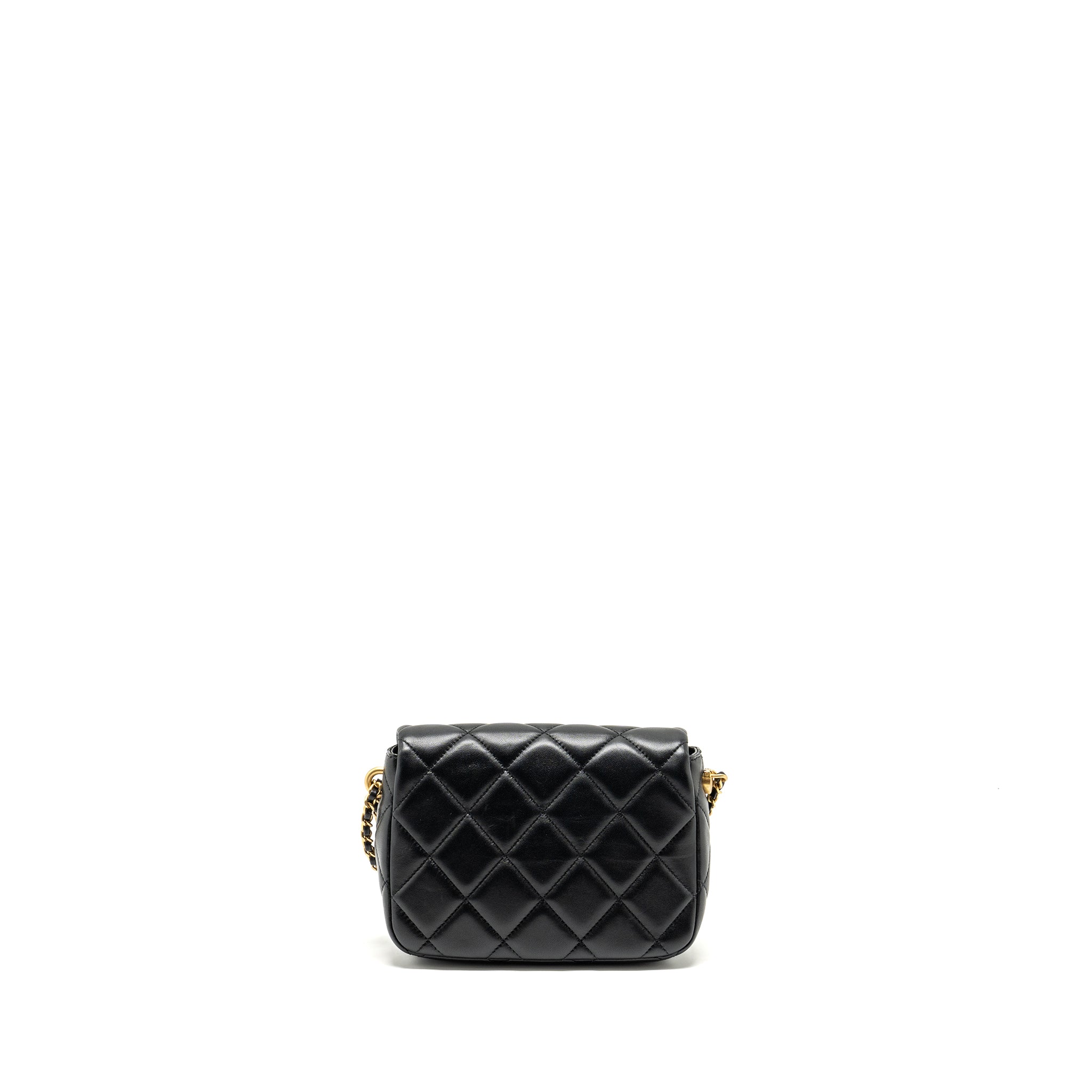 Chanel My Perfect Mini Flap Bag with Pearl Chain Lambskin Black  (Microchip)
