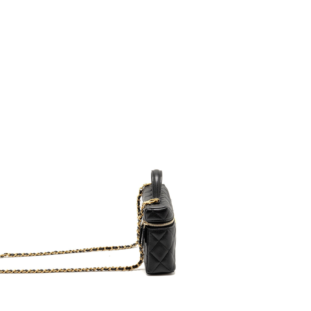 Chanel Top Handle Vanity Bag Caviar Black  (Microchip)