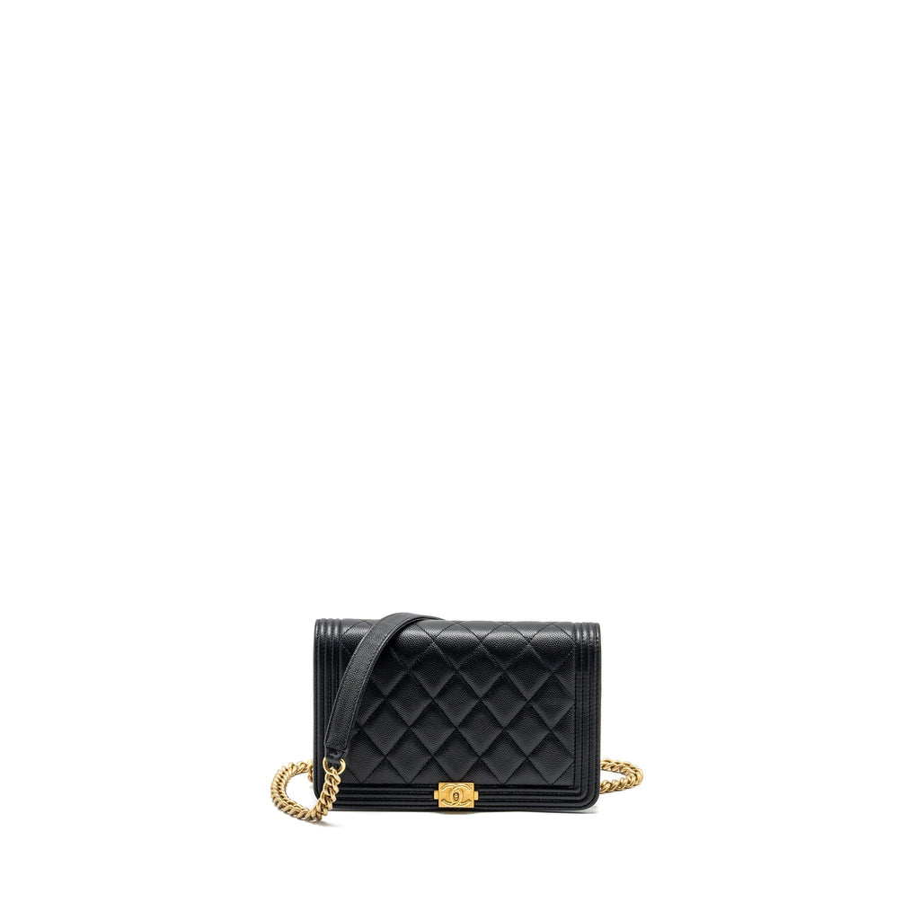Chanel Boy Wallet On Chain caviar black  (microchip)