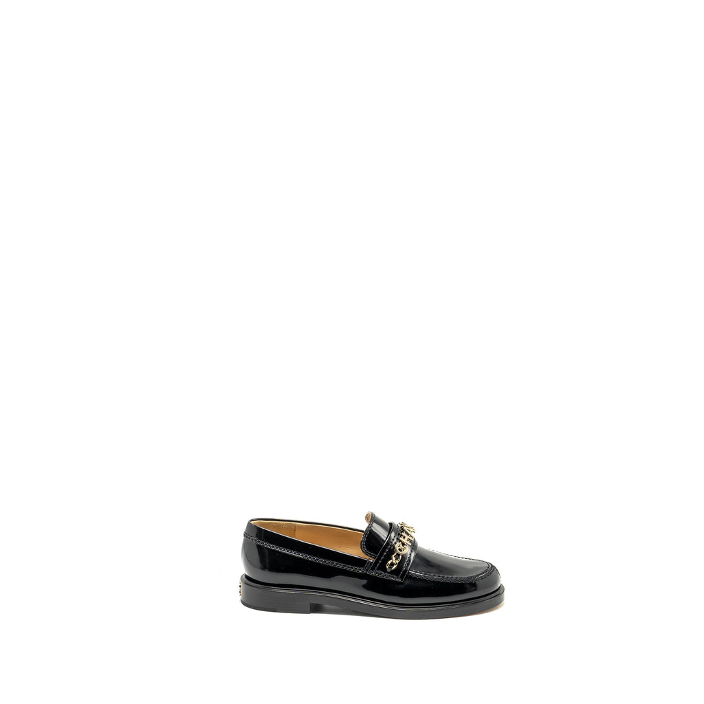 Chanel size 36.5 Letter Loafers leather Black L