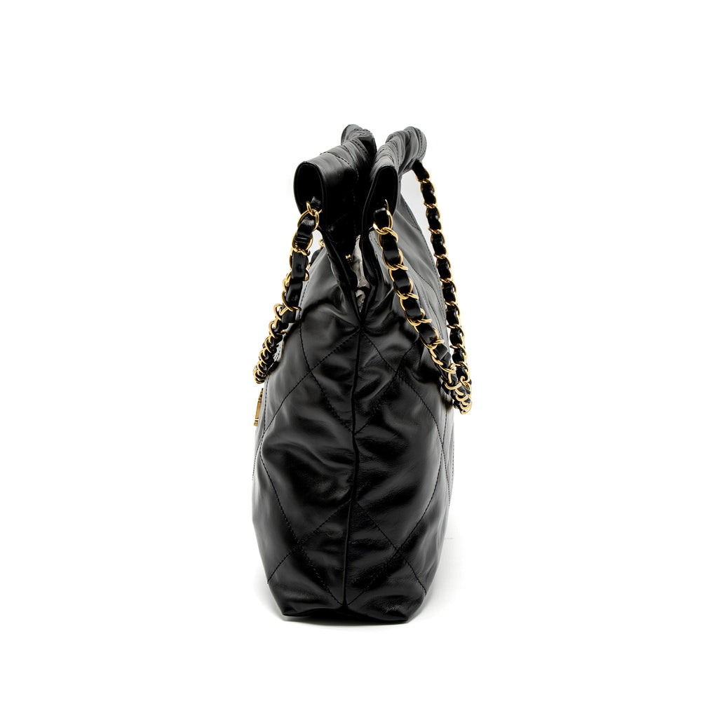 Chanel Small 22 Bag Shiny Calfskin Black  (Microchip)