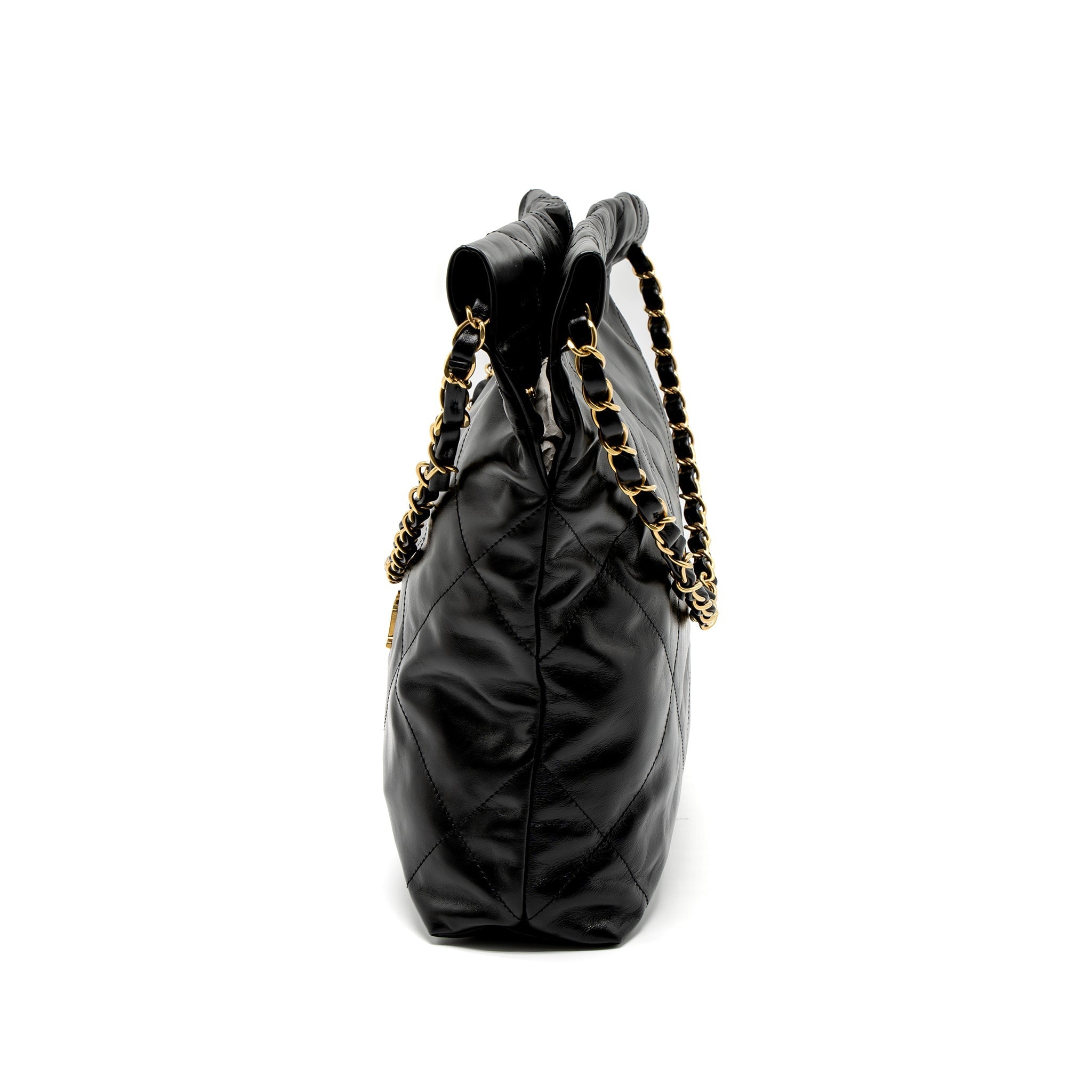 Chanel Small 22 Bag Shiny Calfskin Black  (Microchip)