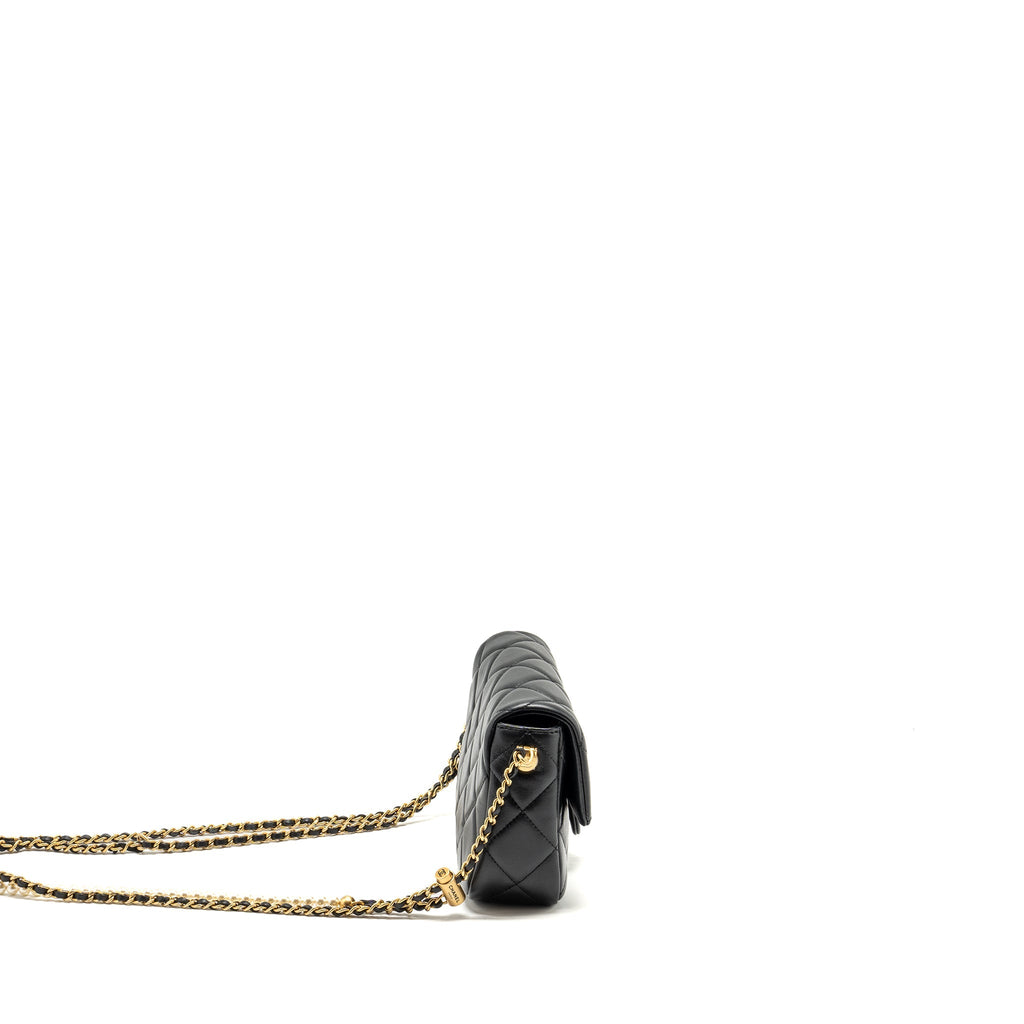 Chanel My Perfect Mini Flap Bag with Pearl Chain Lambskin Black  (Microchip)