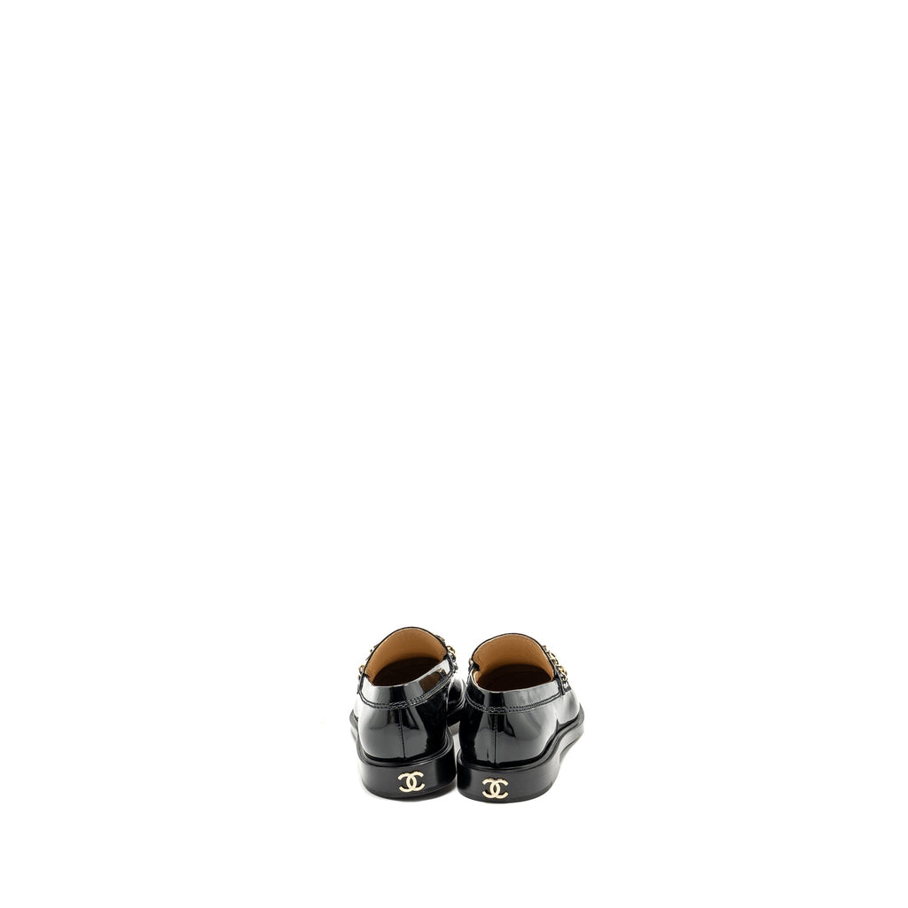 Chanel size 36.5 Letter Loafers leather Black L