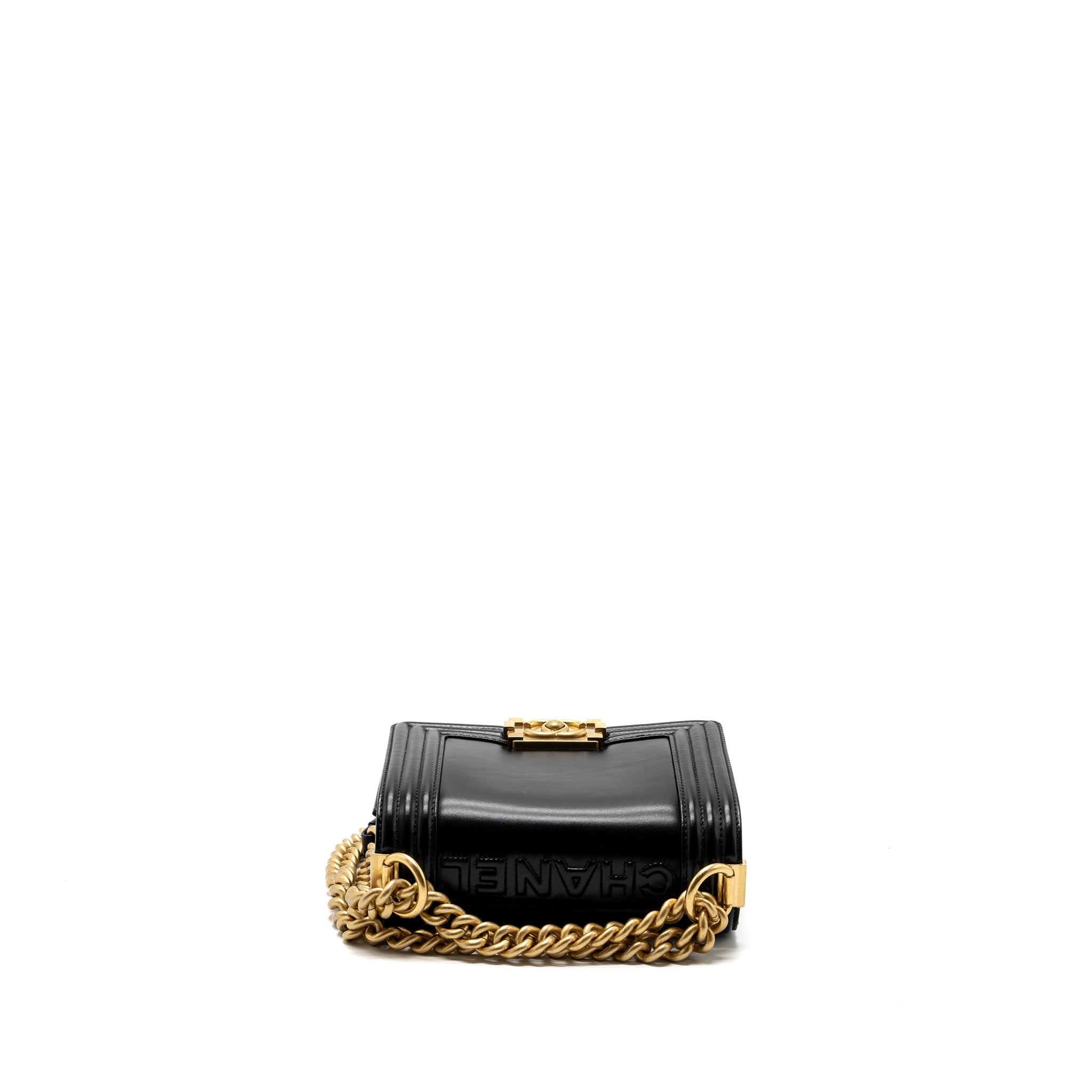 Chanel mini square boy bag limited edition calfskin black  (microchip)