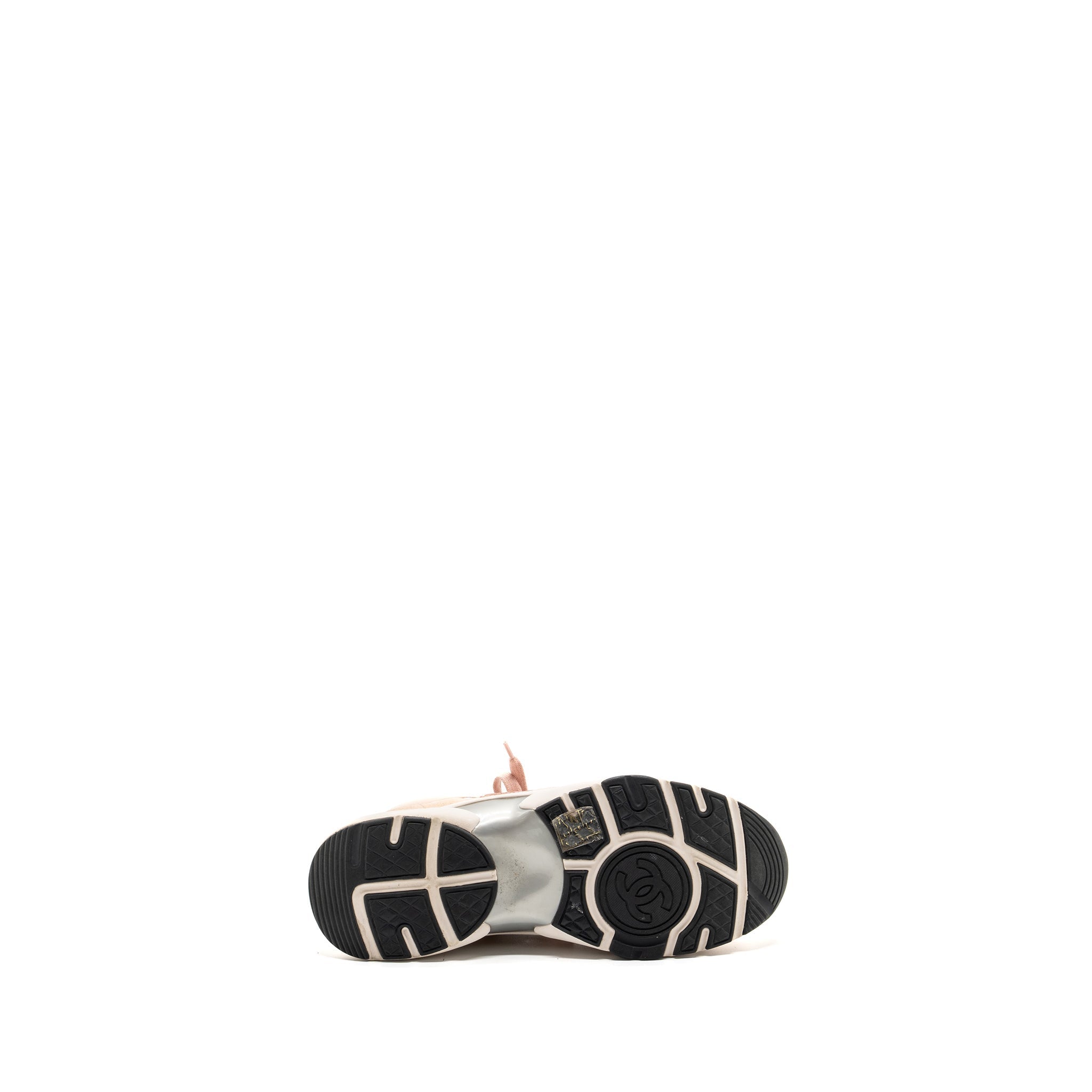 Chanel size 38 cc logo sneaker pink / multicolour