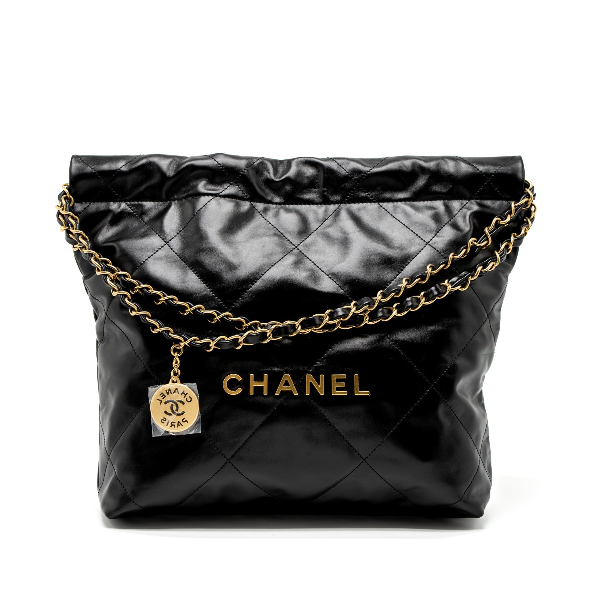 Chanel Small 22 Bag Shiny Calfskin Black  (Microchip)