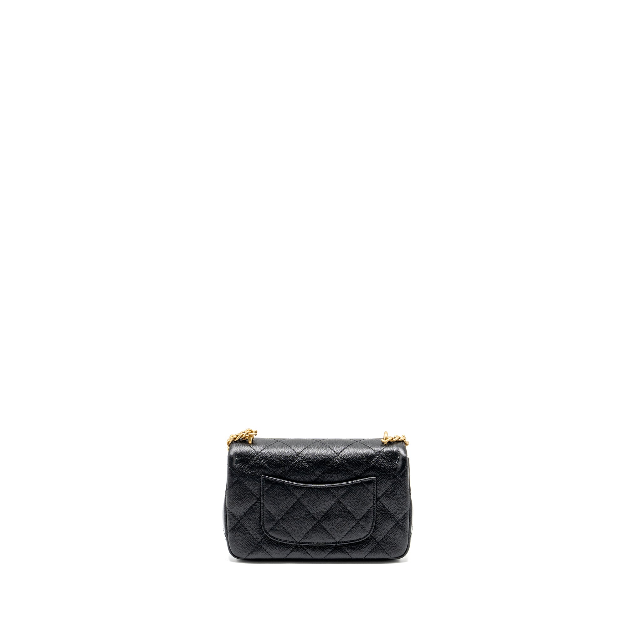 Chanel Coco Love Mini Flap Bag Adjustable Chain Caviar black  (microchip)