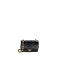 Chanel 24b Giant Chain Flap Shoulder Bag Lambskin Black  (Microchip)