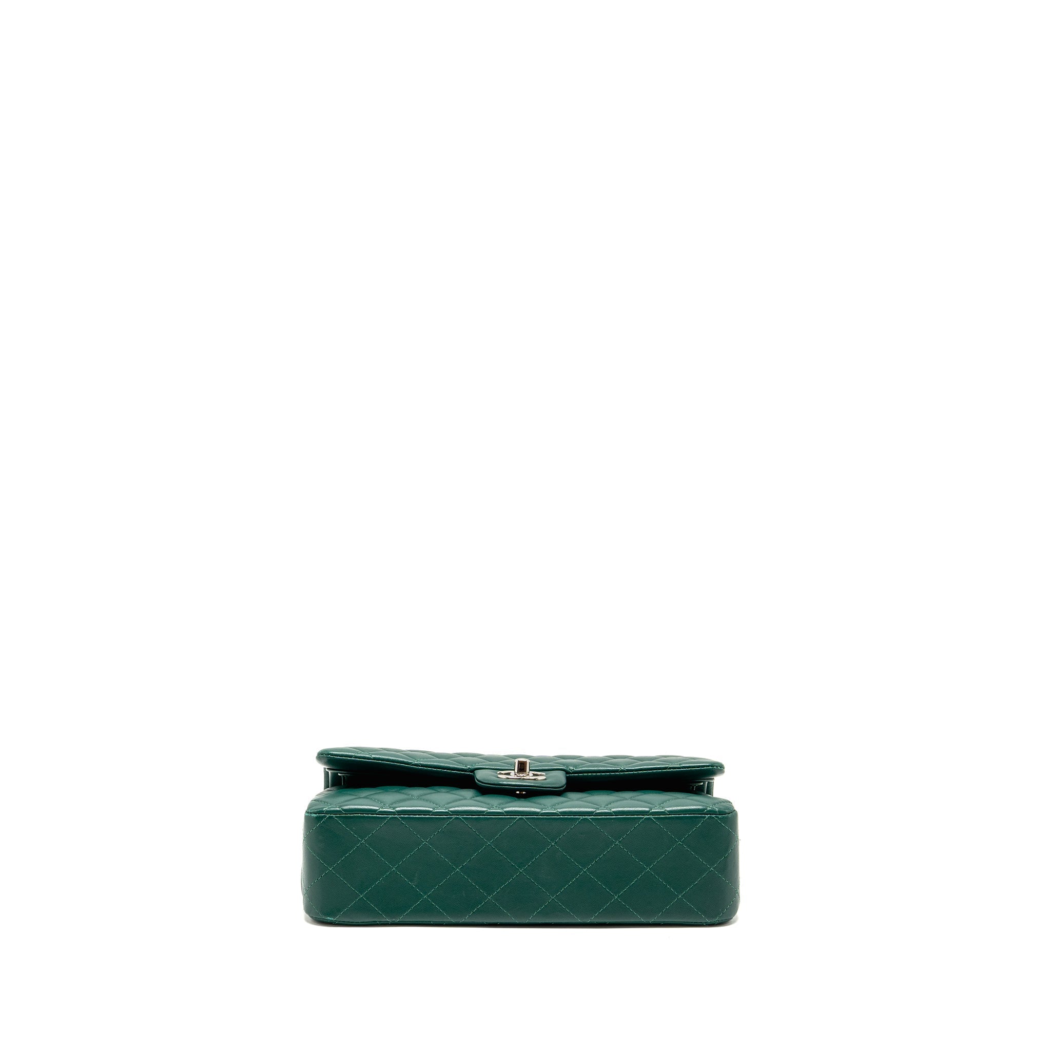 Chanel Medium Classic double flap bag lambskin green