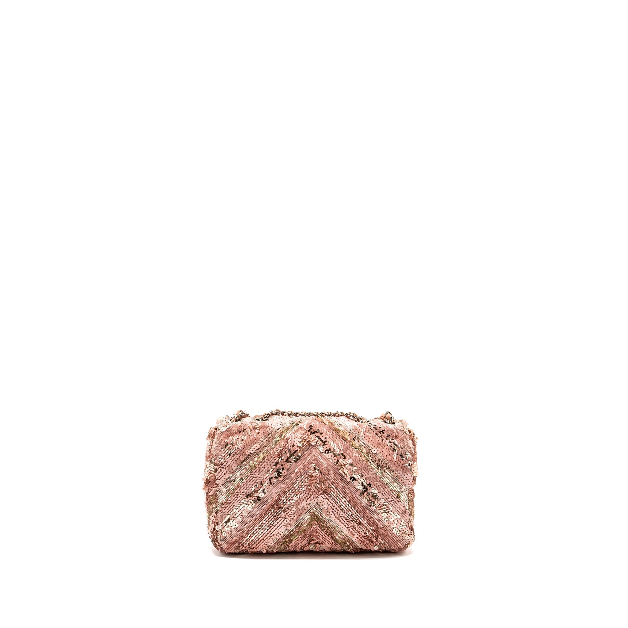 Chanel Chevron Mini flap bag Sequin pink / multicolour