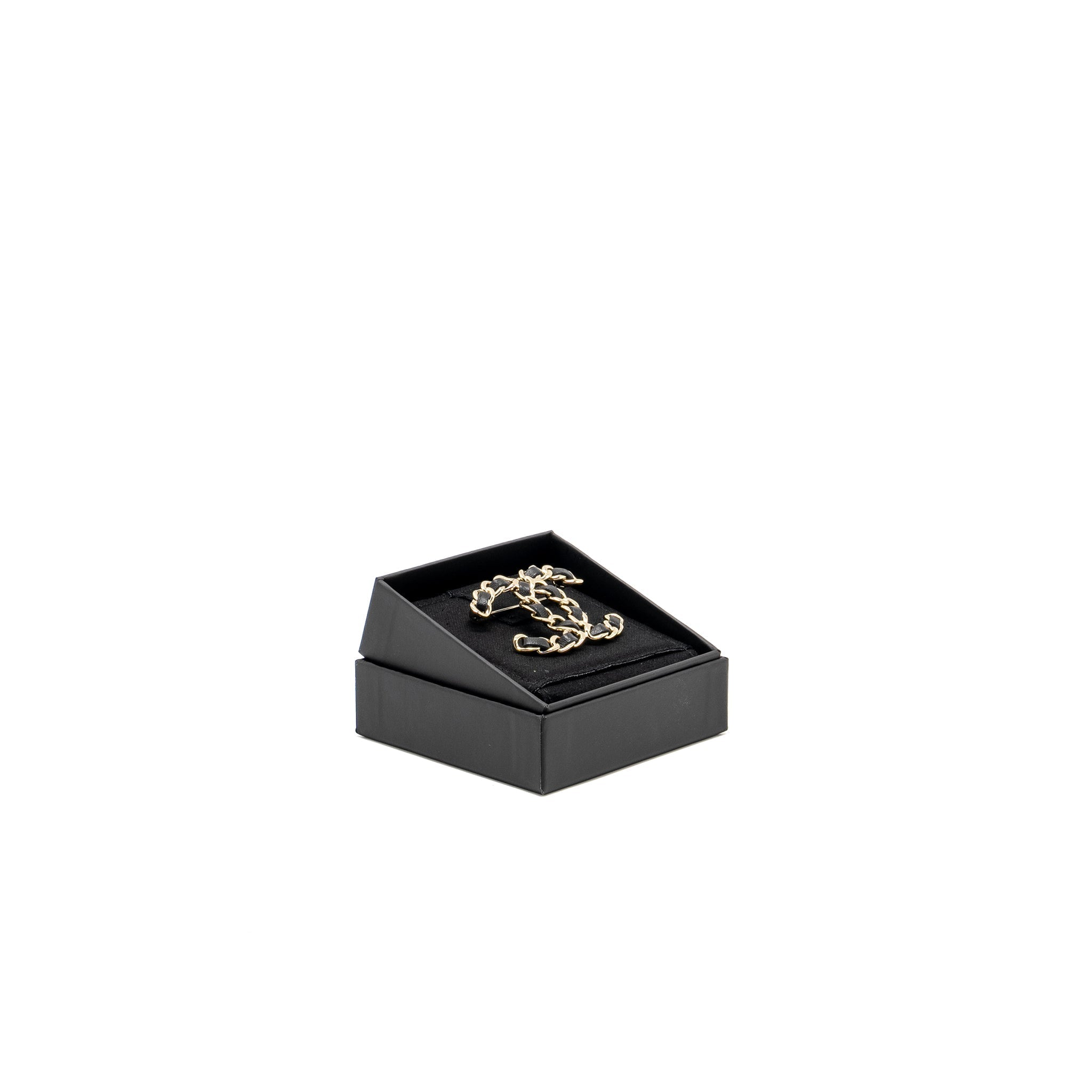 Chanel CC Logo Leather Chain Brooch L