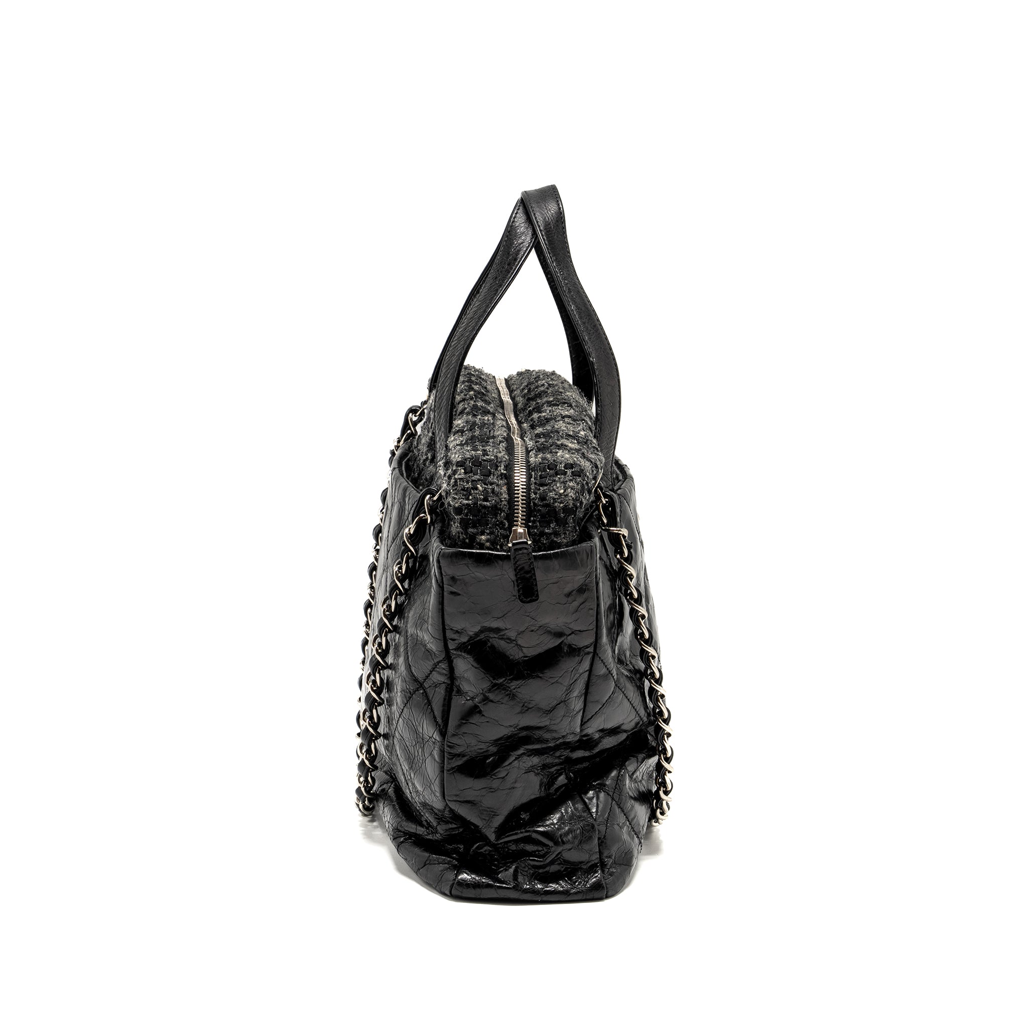 Chanel Portobello Tote Bag Calfskin/Tweed Black/Grey