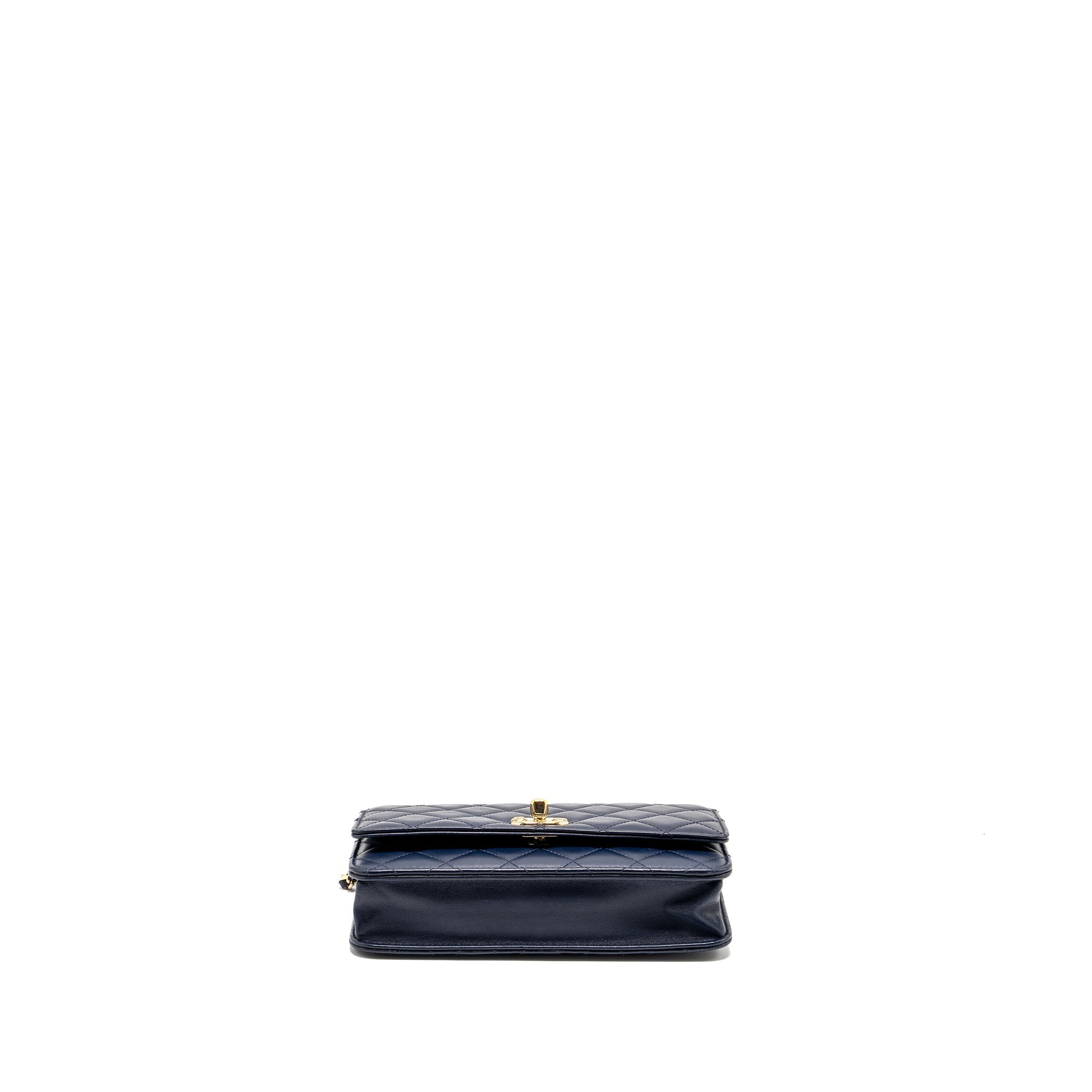 Chanel Trendy CC Wallet On Chain Lambskin Navy L